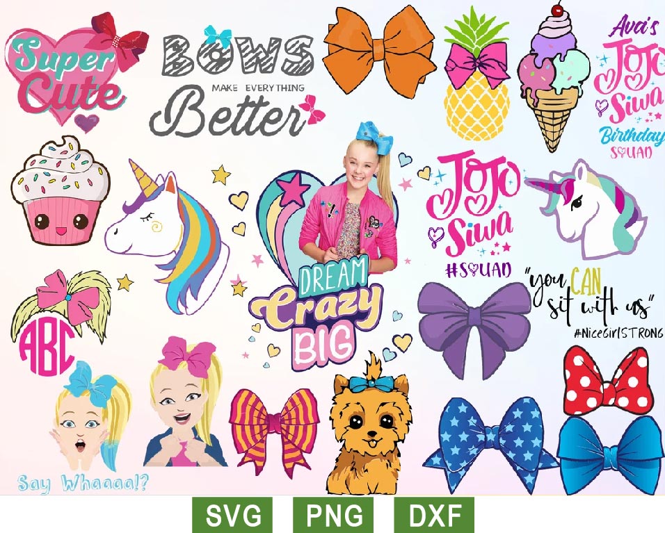 JoJo Siwa svg, JoJo Siwa birthday svg, JoJo Siwa Bow svg png - Inspire Uplift