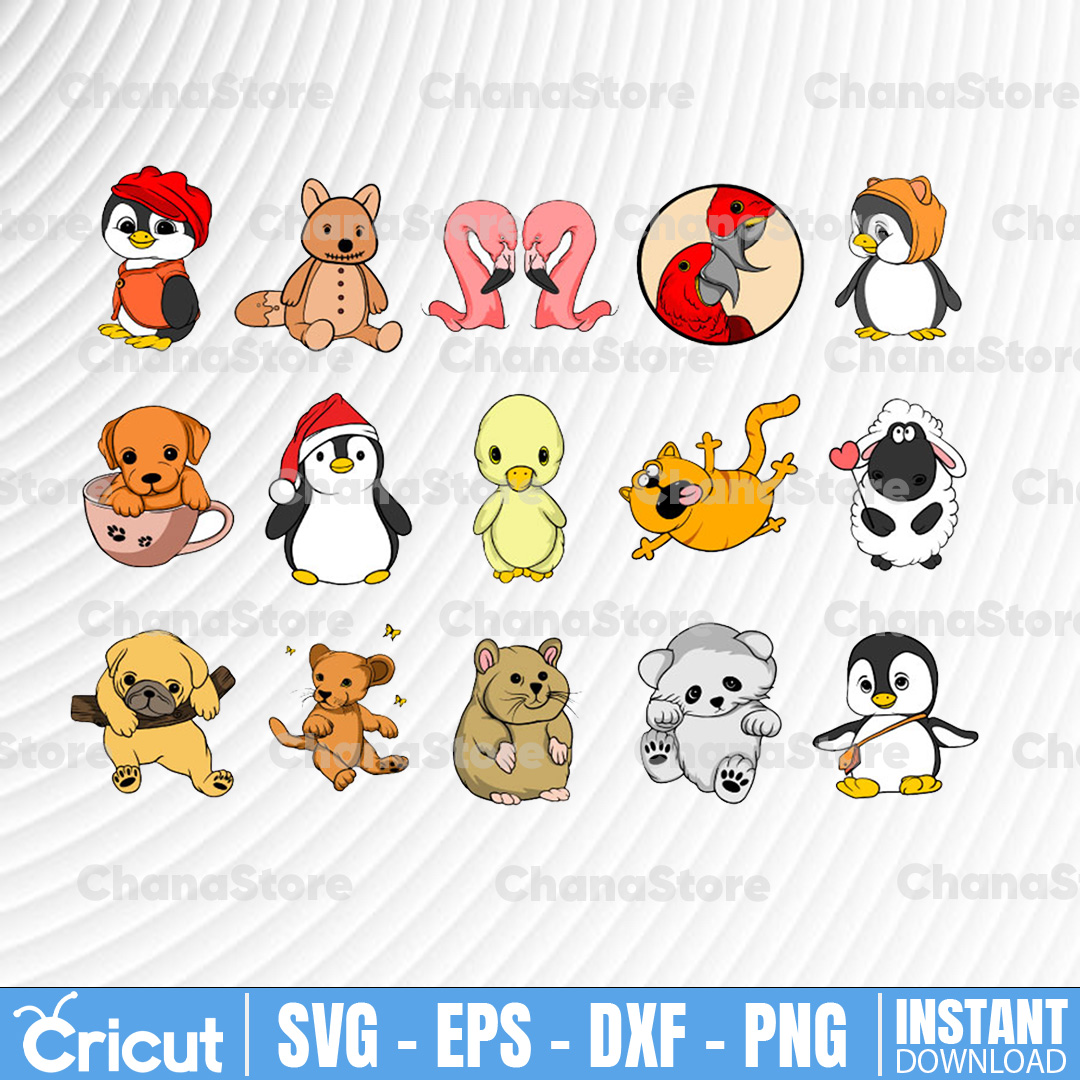 Cute Animals, Animals SVG, Animal EPS, Animals Cartoon, Wild - Inspire