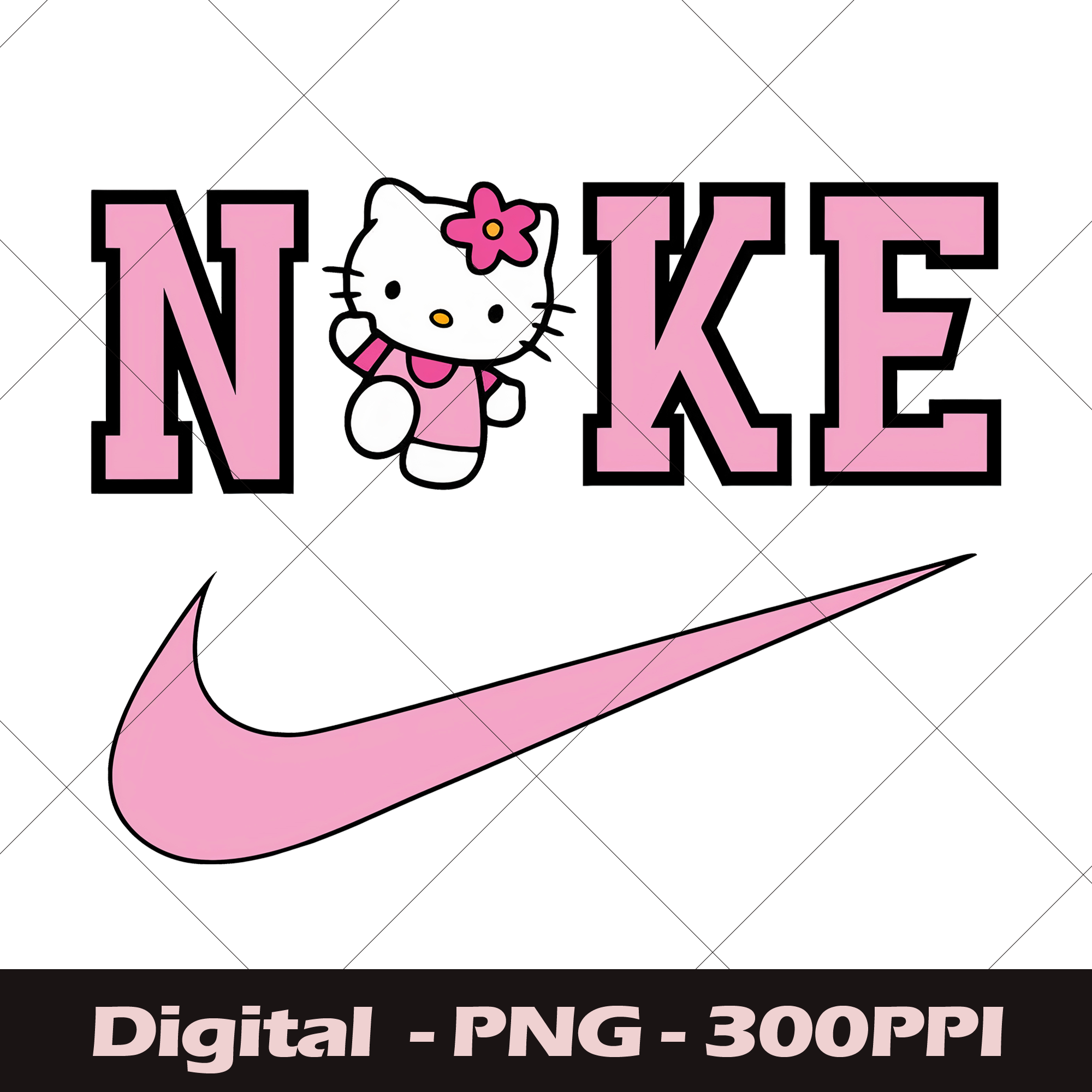 Hello Kitty Nike PNG, Cute Hello Kitty PNG, Logo Nike Kitty Inspire