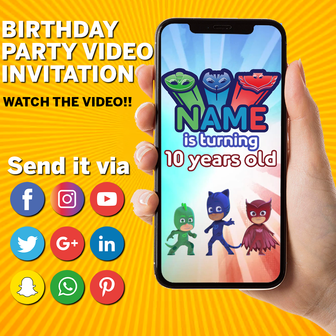 PJ Mask Birthday Invitation. PJ Mask Animated Invitation. PJ Inspire