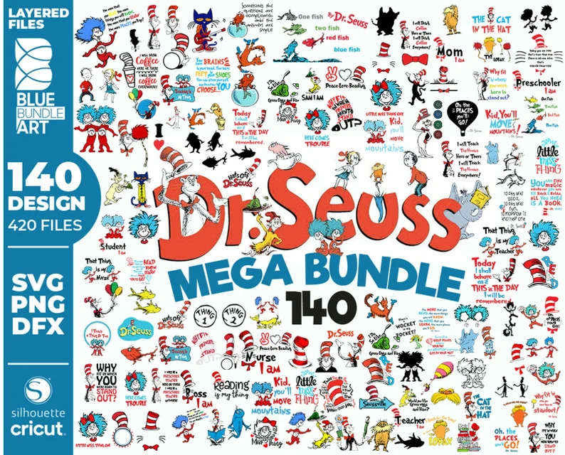 140 Files Dr Seuss svg Bundle, Dr Seuss Svg, Cat In The Hat | Inspire ...