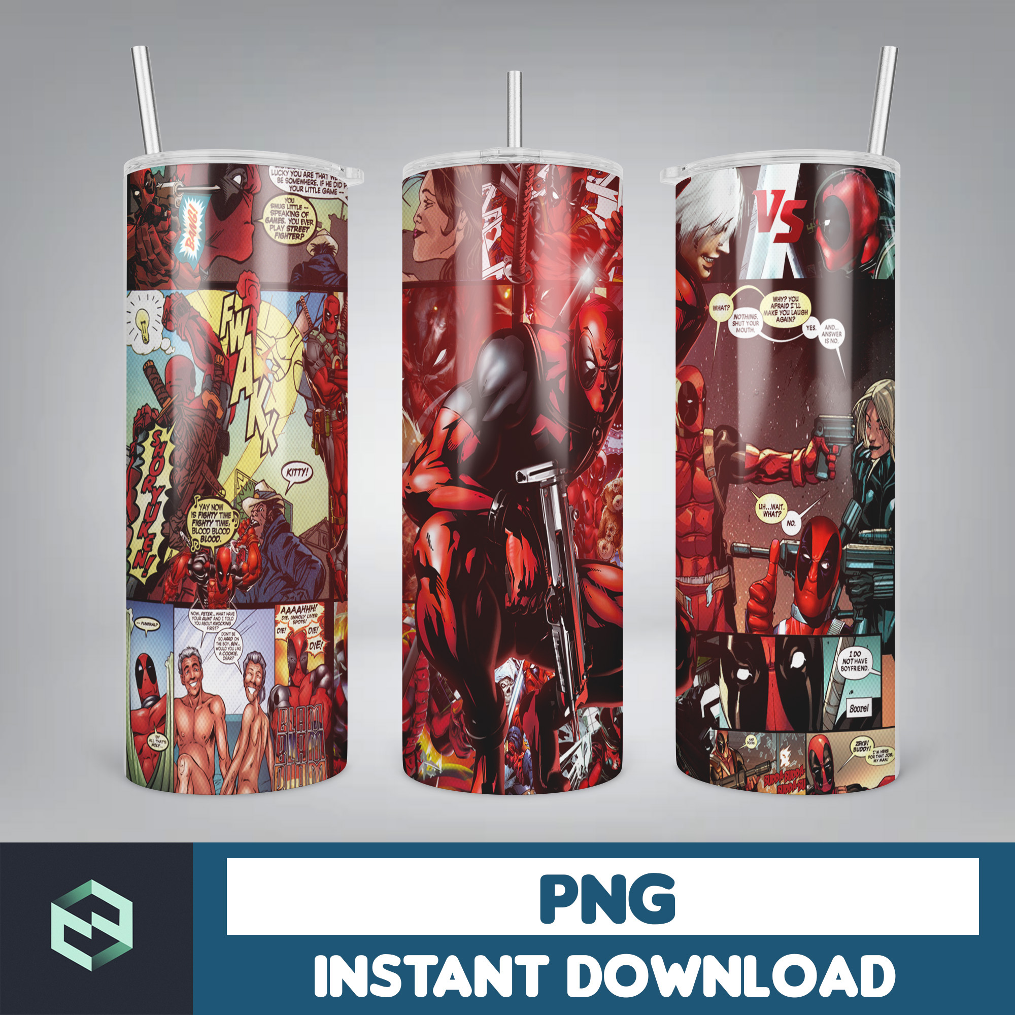 Deadpool tumbler design, 20 oz skinny tumbler design, sublim | Inspire ...