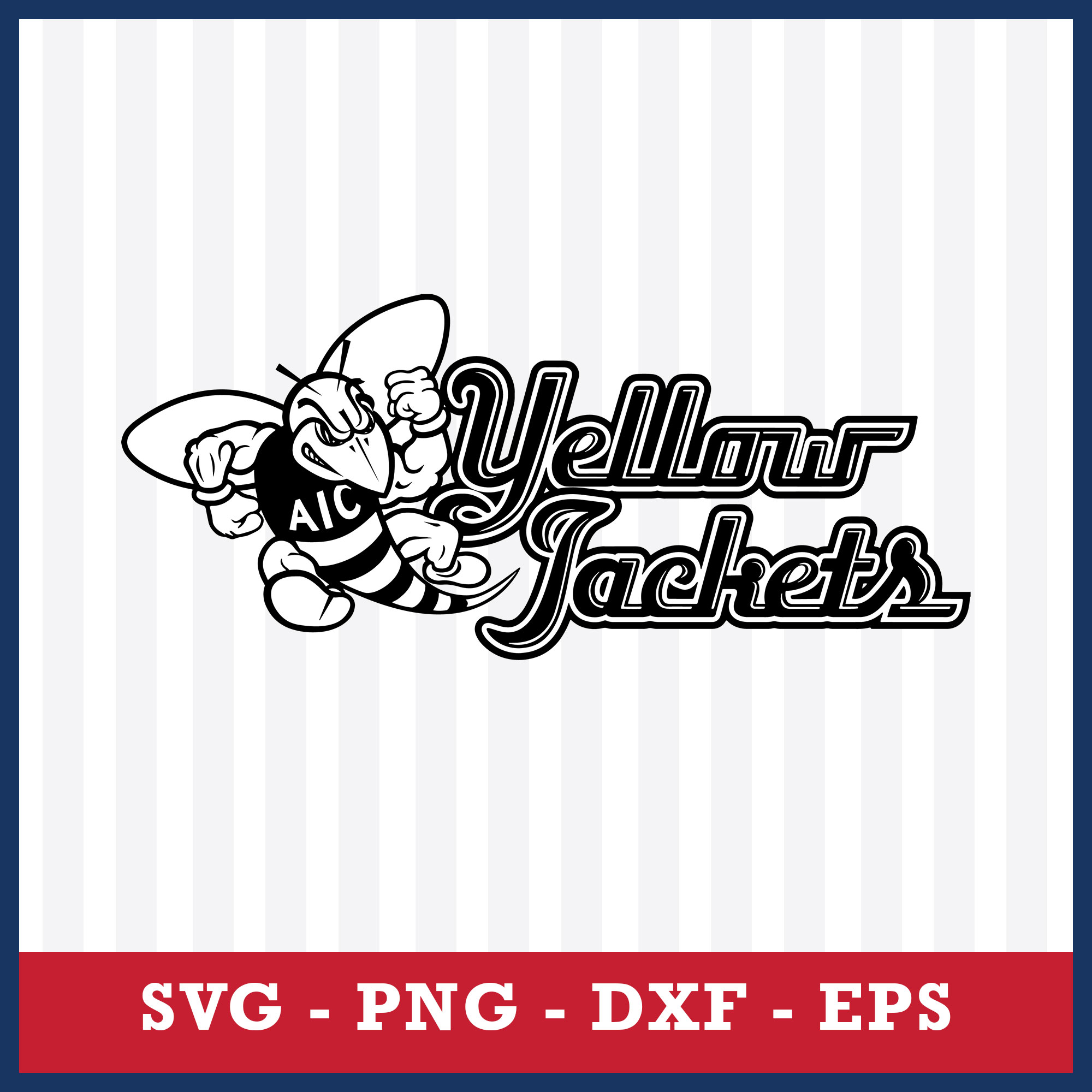 Logo AIC Yellow Jackets 3 Svg, NCAA Svg, Sport Svg, Png Dxf Inspire