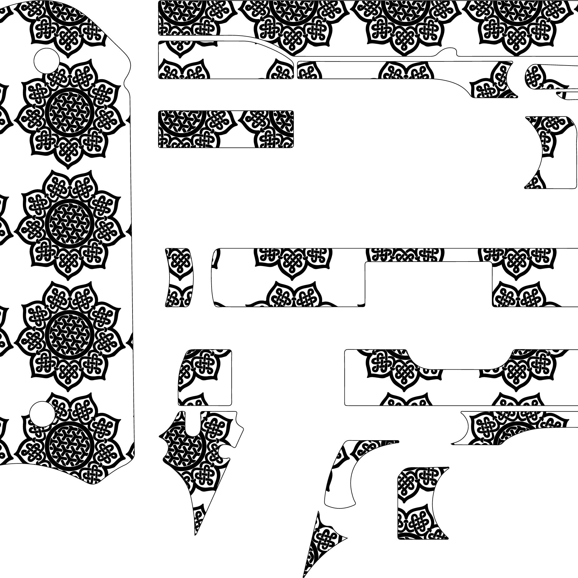 Colt 1911 all parts SVG Hand Gun Ai, Vector, SVG Engraving,D Inspire