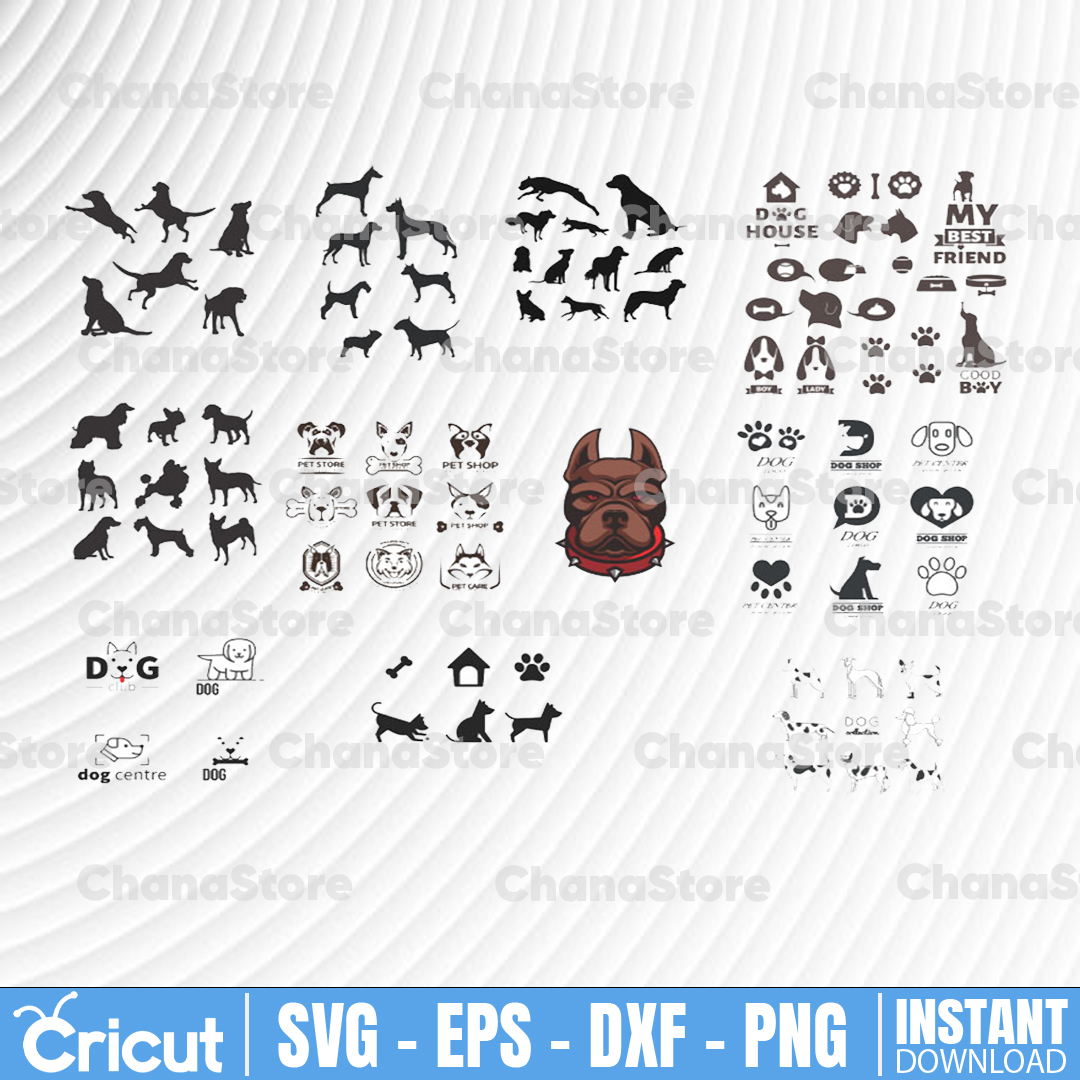 Dog Silhouette SVG Bundle | Dog Breed SVG Clipart Shapes | D | Inspire
