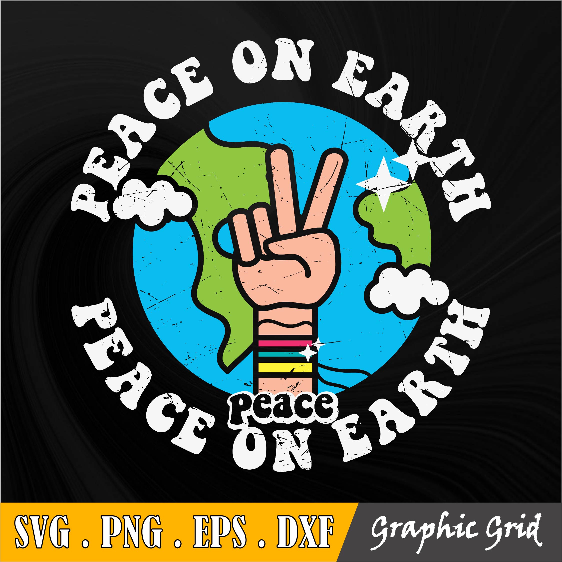 Peace On Earth Cut File SVG, PDF, png - Inspire Uplift