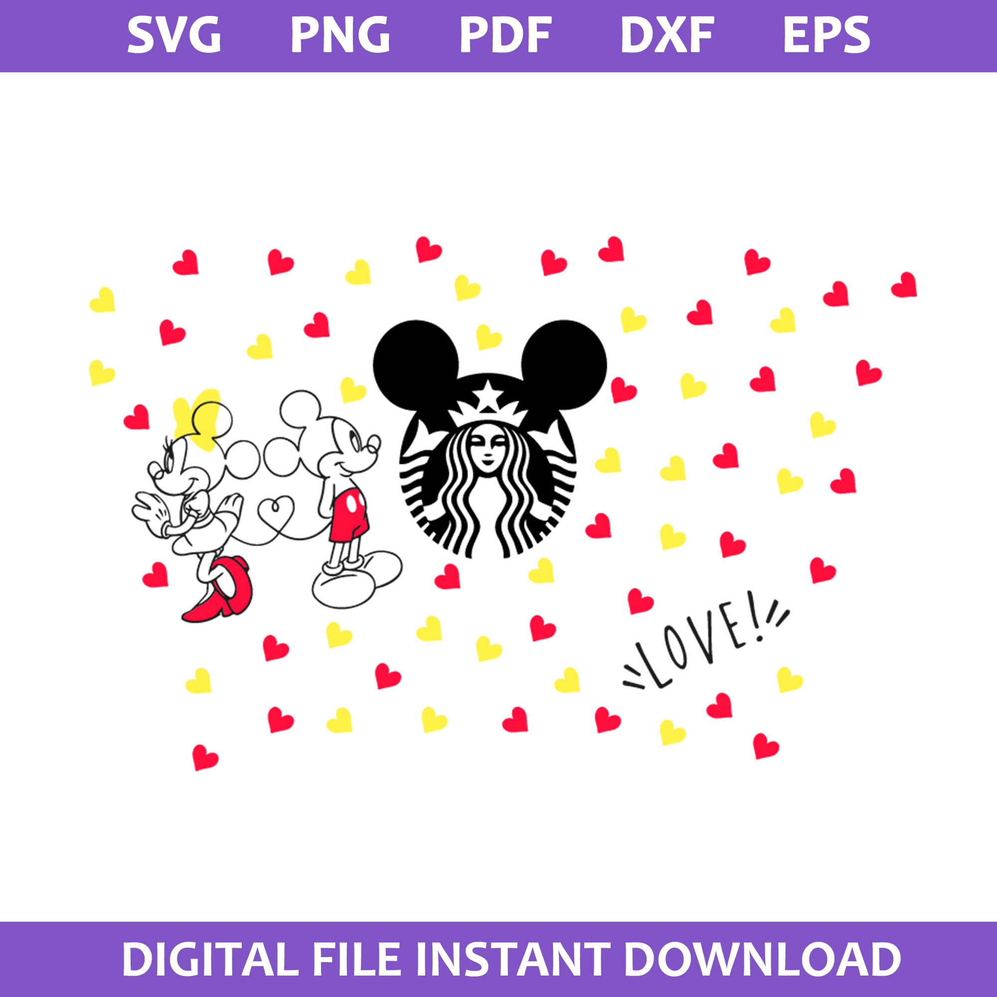 Mickey Mouse Starbucks Coffee Svg, Disney Starbucks Svg
