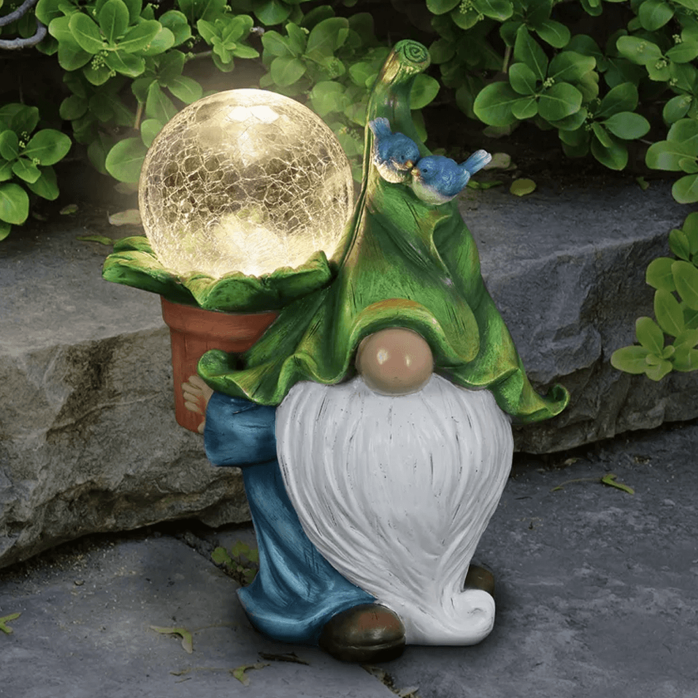 SolarPowered Gnome Garden Ornaments Set Inspire Uplift