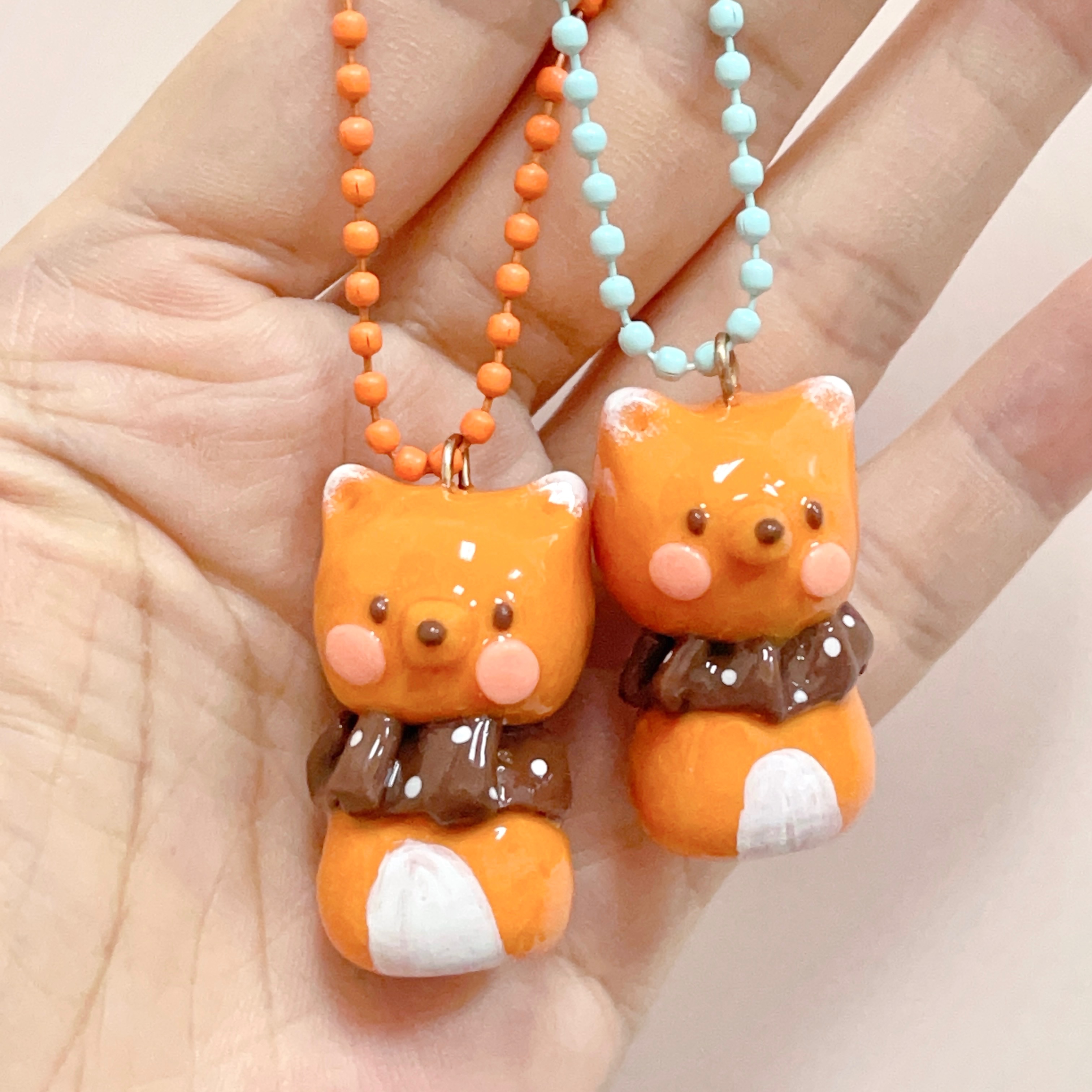 Handmade clay Fox keychain Inspire Uplift