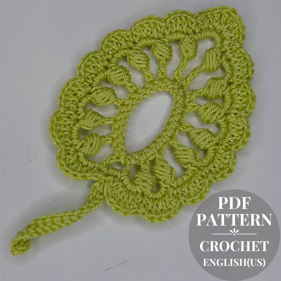 Crochet leaf pattern, leaves crochet applique, crochet patte Inspire
