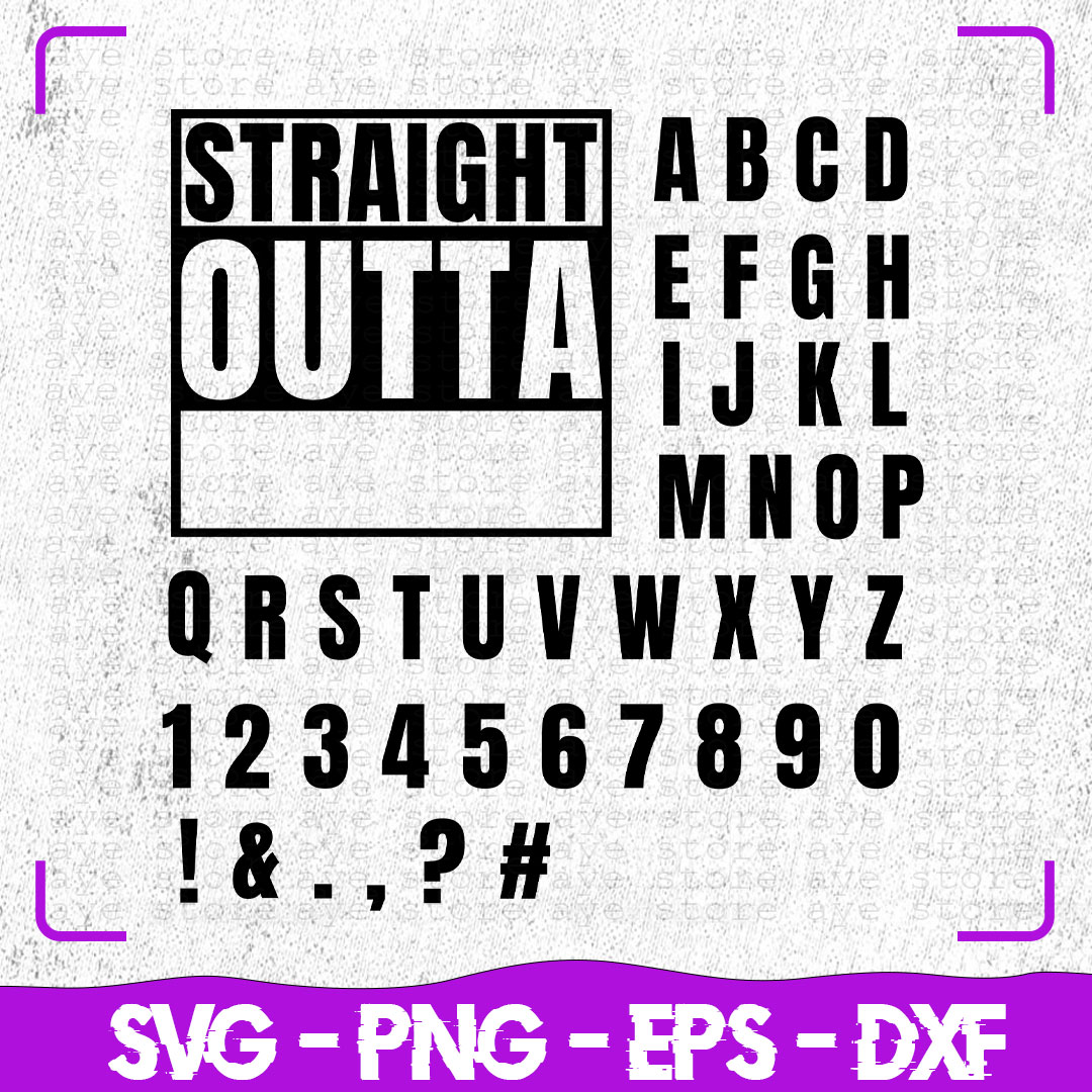 Straight Outta Blank Template SVG, Straight Outta svg, Cricu Inspire