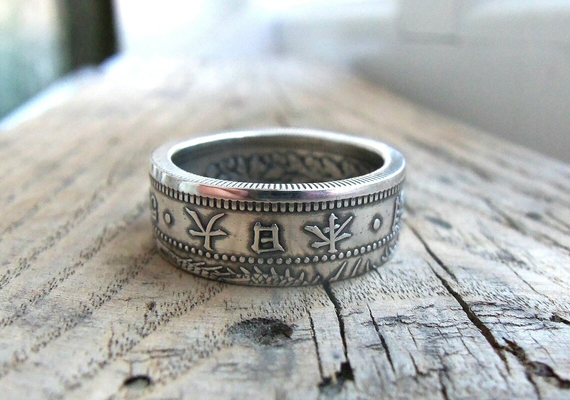 Japanese Silver Coin Ring - Silver 50 sen coin 1873-1905 - J | Inspire ...