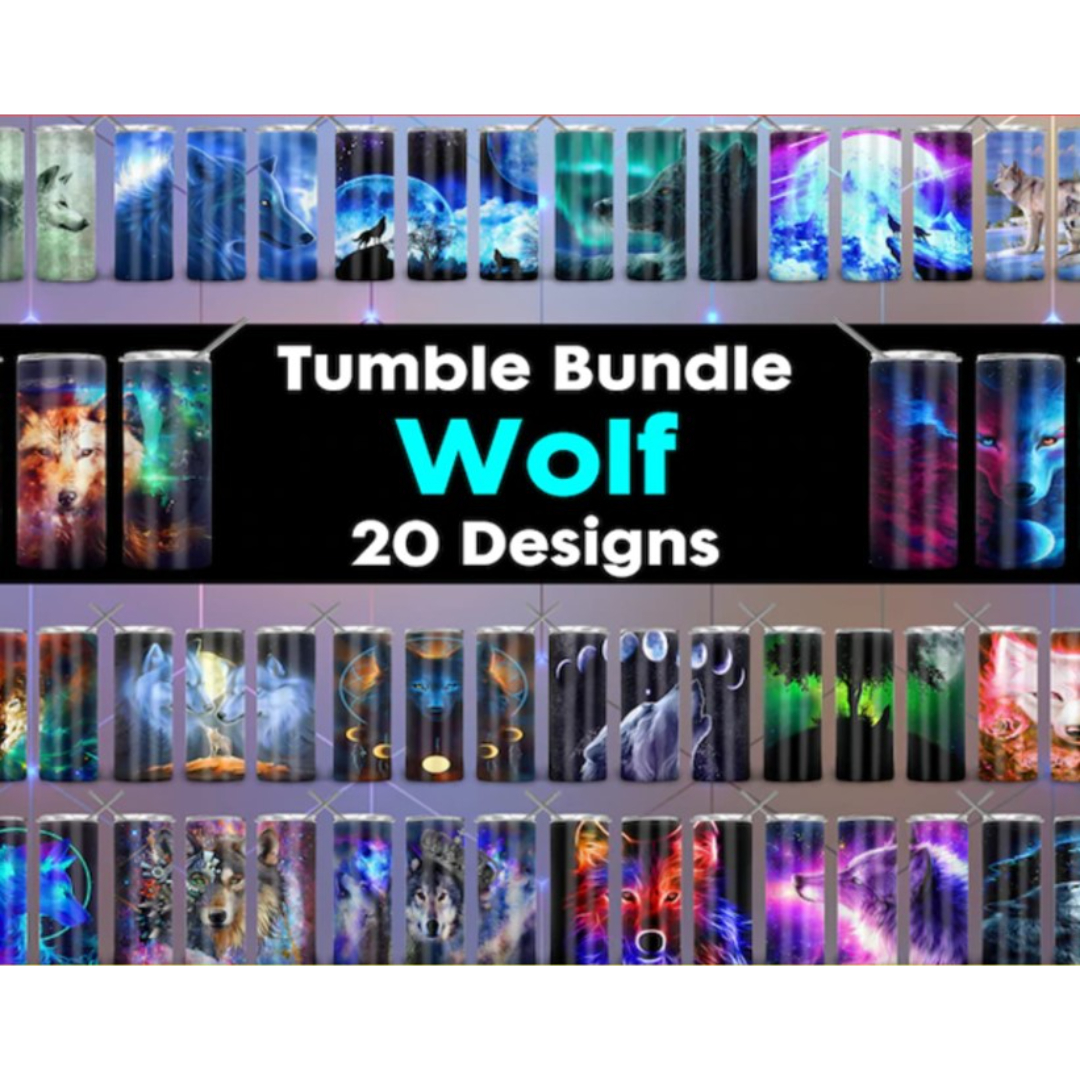 20 Wolf Designs Tumbler Bundle, Wolf Howling Moon PNG, Wolf | Inspire ...