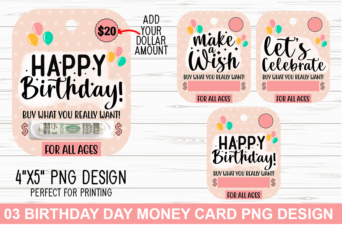 Birthday Money Card PNG Designs | Inspire Uplift