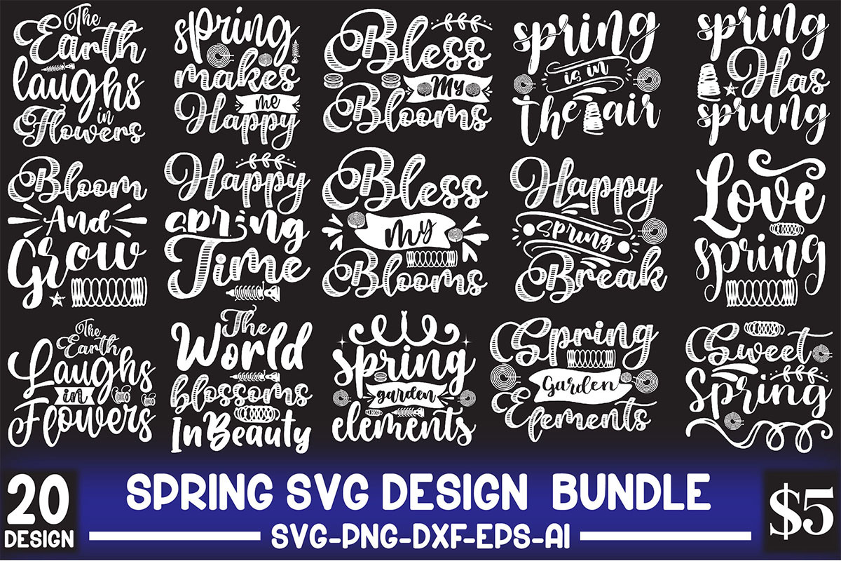 Printable Spring Svg Spring Svg, Spring Svg Bundle, Easter Svg, Spring Design for | Inspire ...