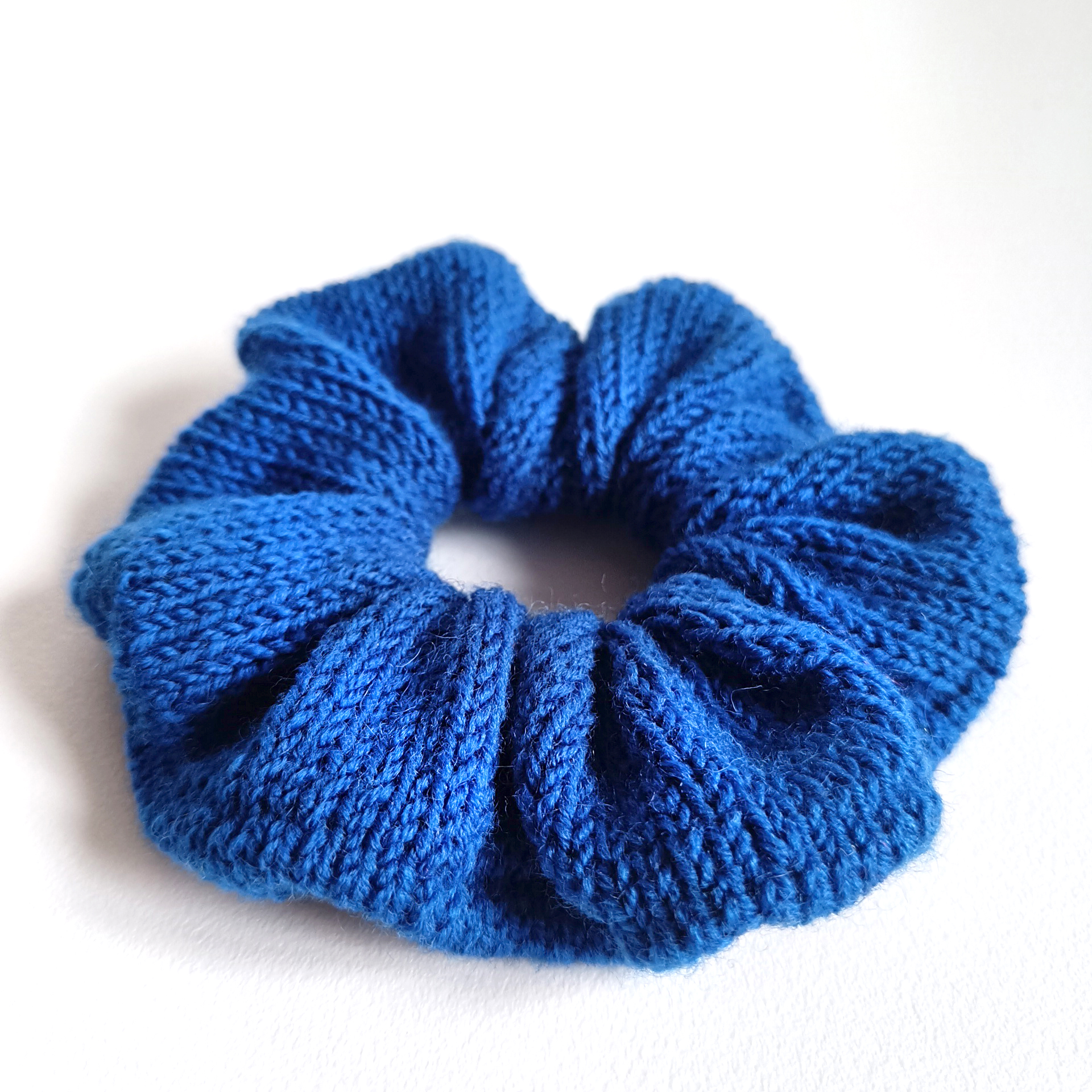 Handknit Blue color Scrunchies for women Christmas gift for her Gift for women Valentine day gifts Blue Scrunchie