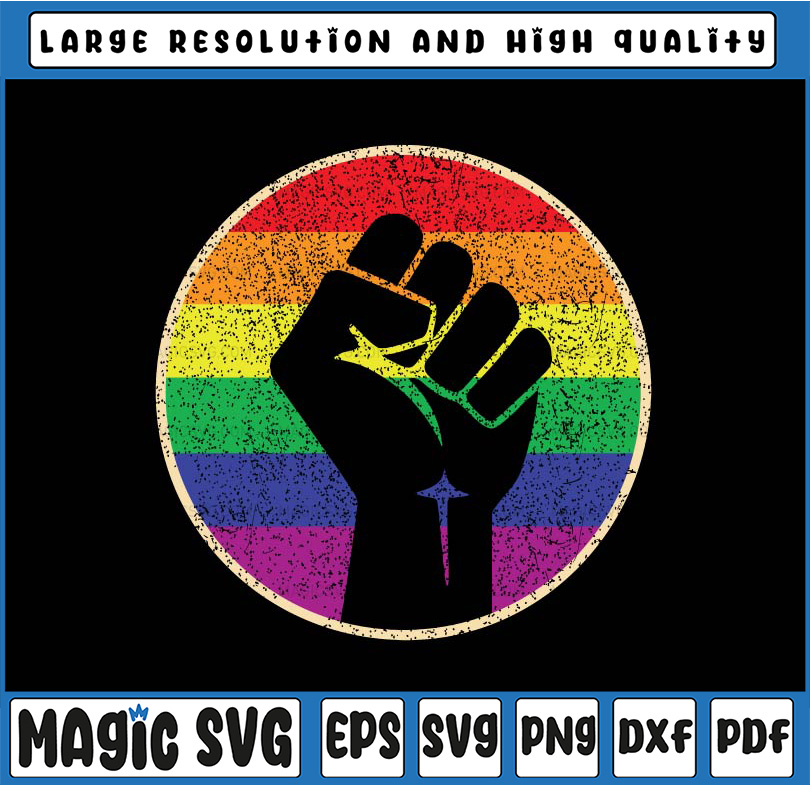 Resist Fist Svg, Rainbow Lesbian Svg, Gay LGBT Strength Powe | Inspire ...