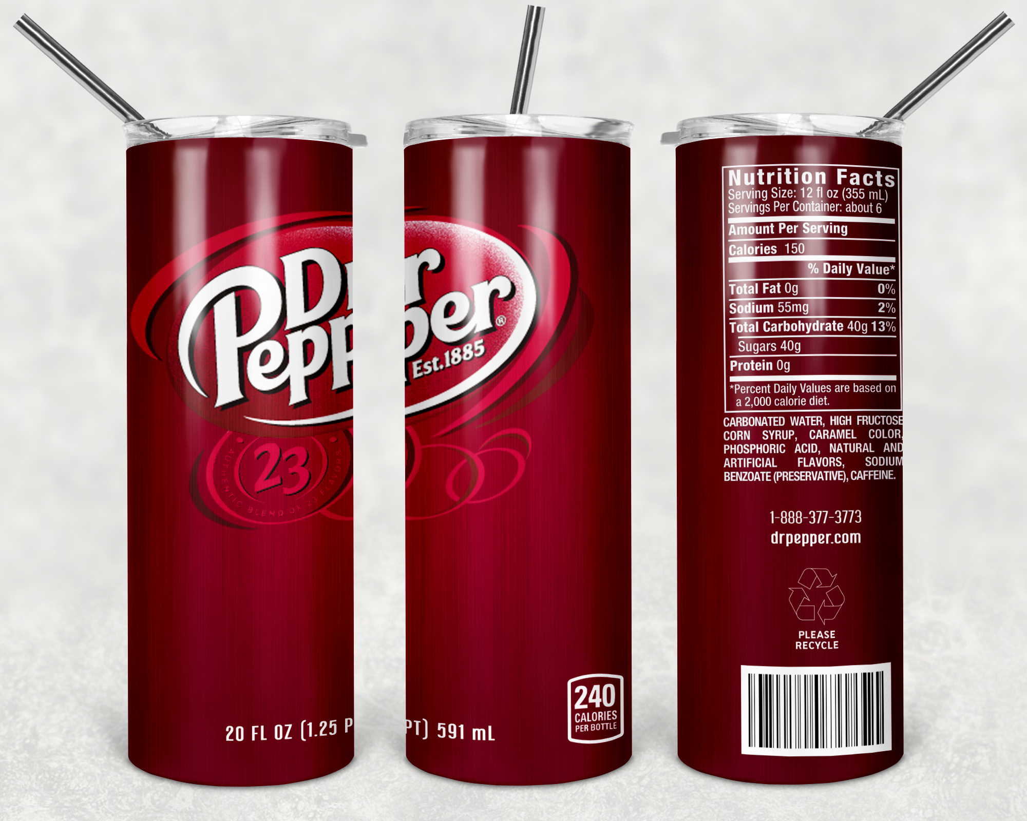 Dr. Pepper Tumbler Wrap Design JPEG & PNG Sublimation Pr Inspire