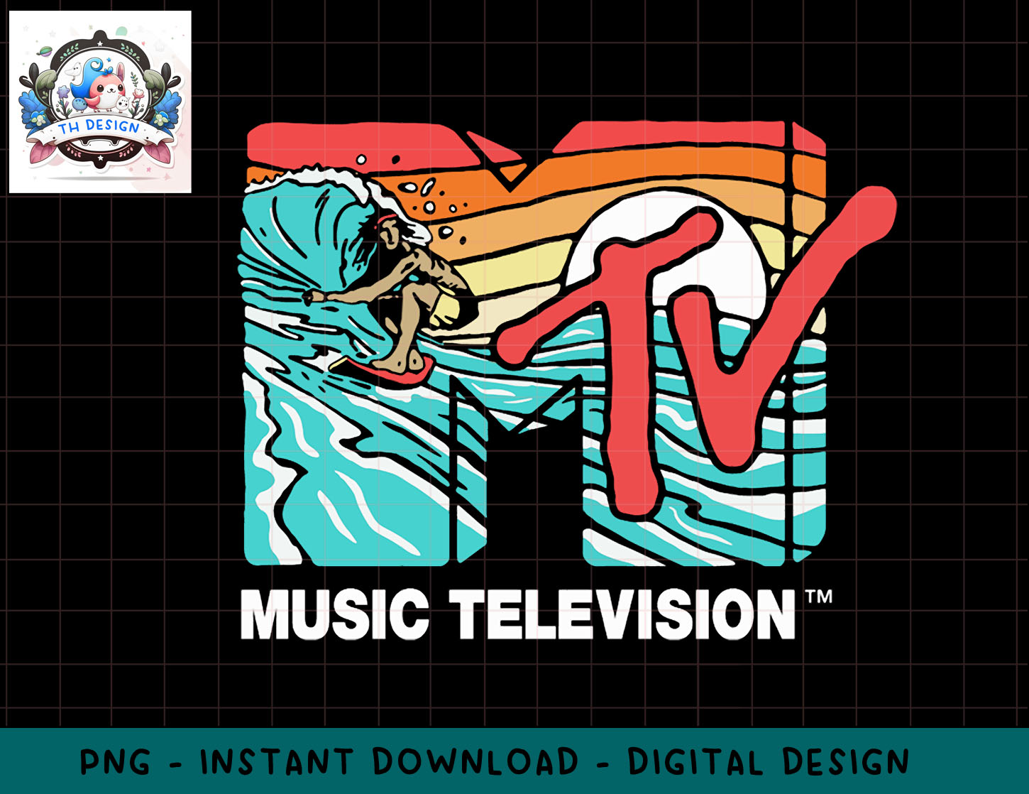Mademark x MTV MTV Catch a Wave MTV Surfer Logo Retro Grap Inspire