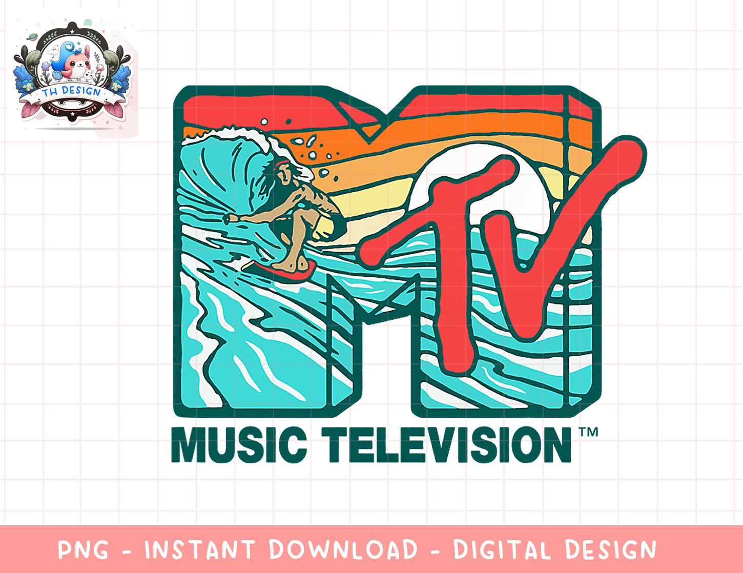 Mademark x MTV MTV Catch a Wave MTV Surfer Logo Retro Grap Inspire