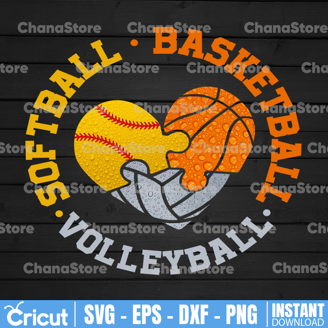 Softball, basketball, volleyball svg, dxf,eps,png, Digital D Inspire