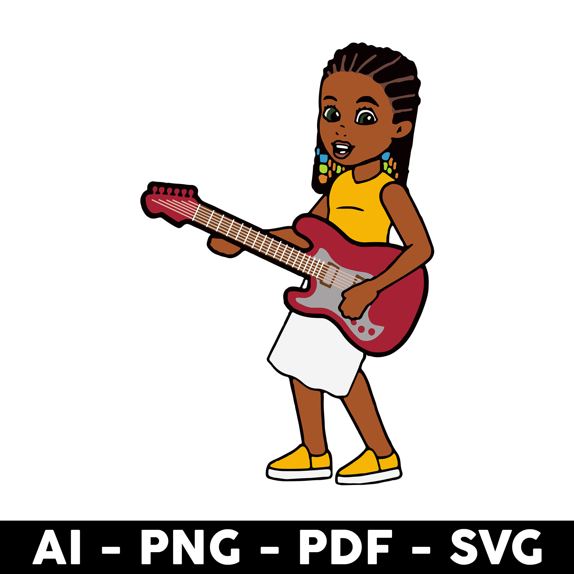 Gracie's Corner Girl With Guitar Png, Gracie Corner Girl Png Inspire