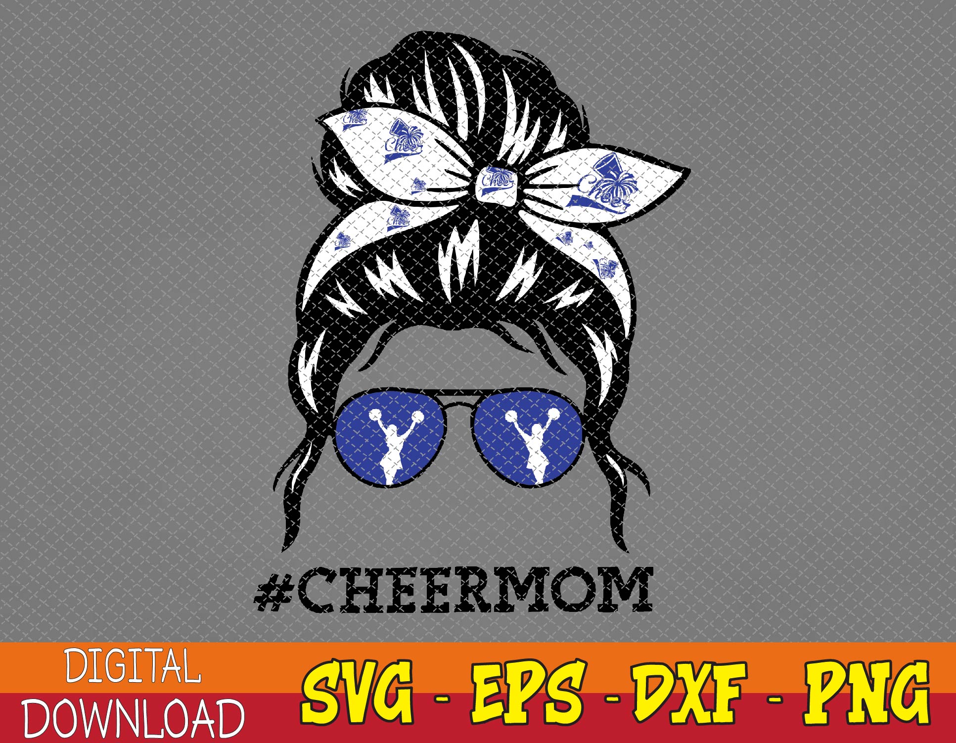 Cheer Mother Mama Cheerleading Mom Messy Bun Mother's Day Sv Inspire