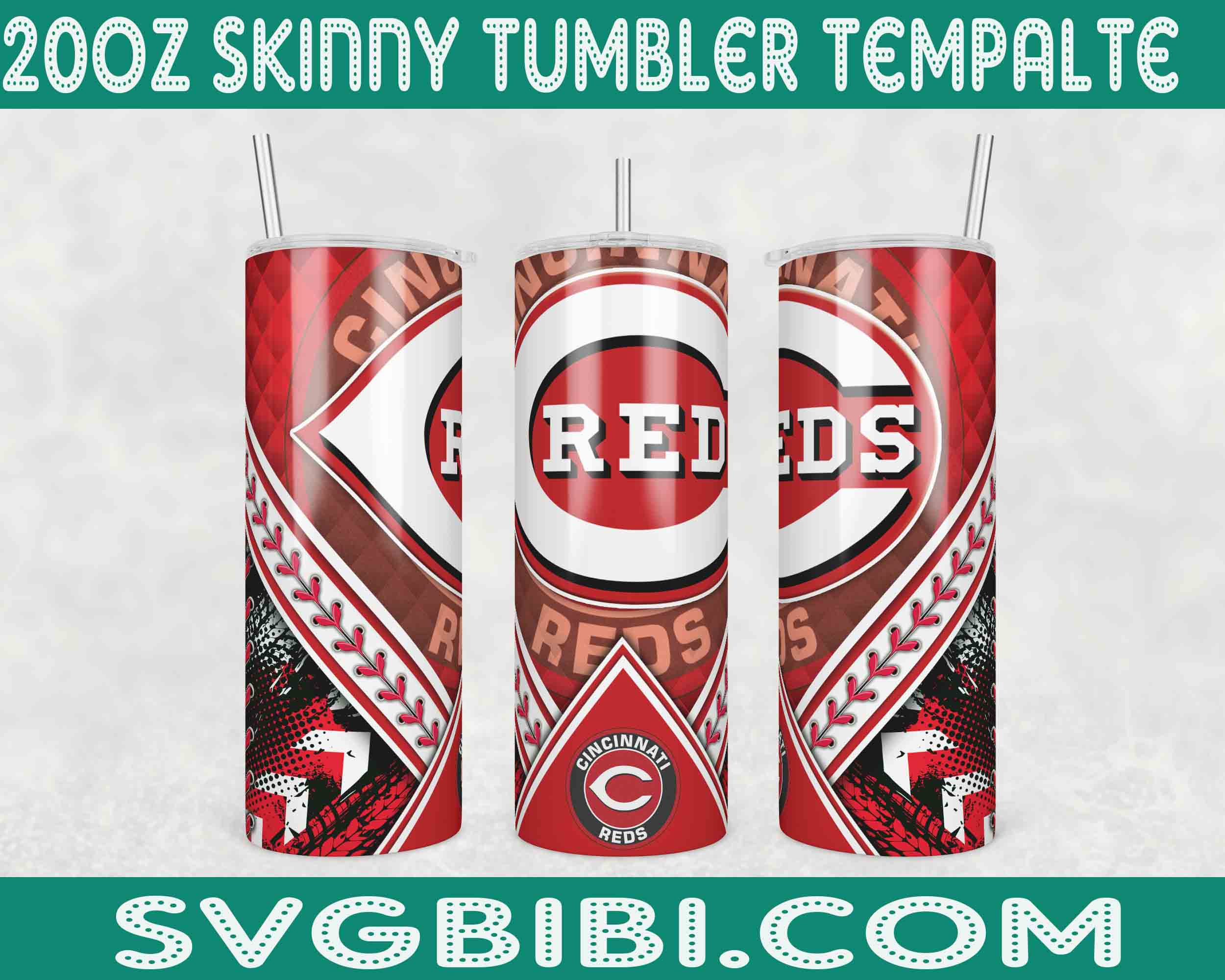 Cincinnati reds 20oz Tumbler Wrap, 20oz Tumbler Wrap, Cincin - Inspire ...