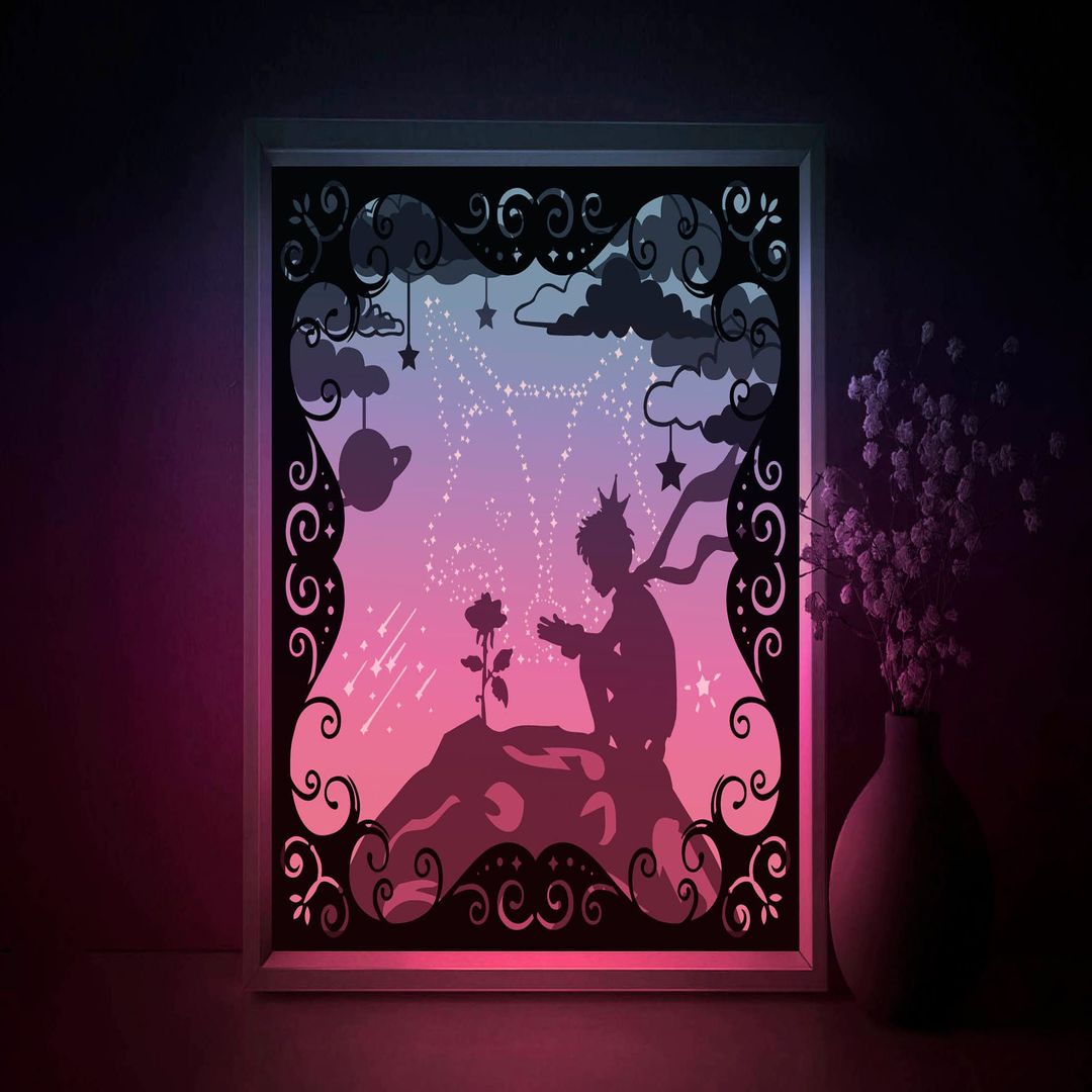Little Prince Shadow box SVG Template, Fairytale Papercut Li - Inspire ...