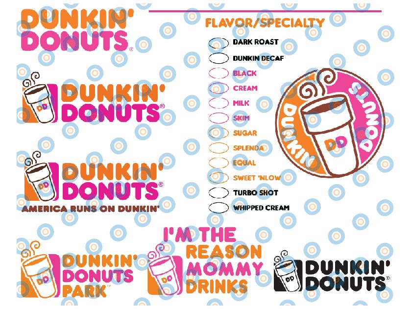Dunkin' Donuts bundle svg, Dunkin' Donuts Coffee Cup Inspire | Inspire ...