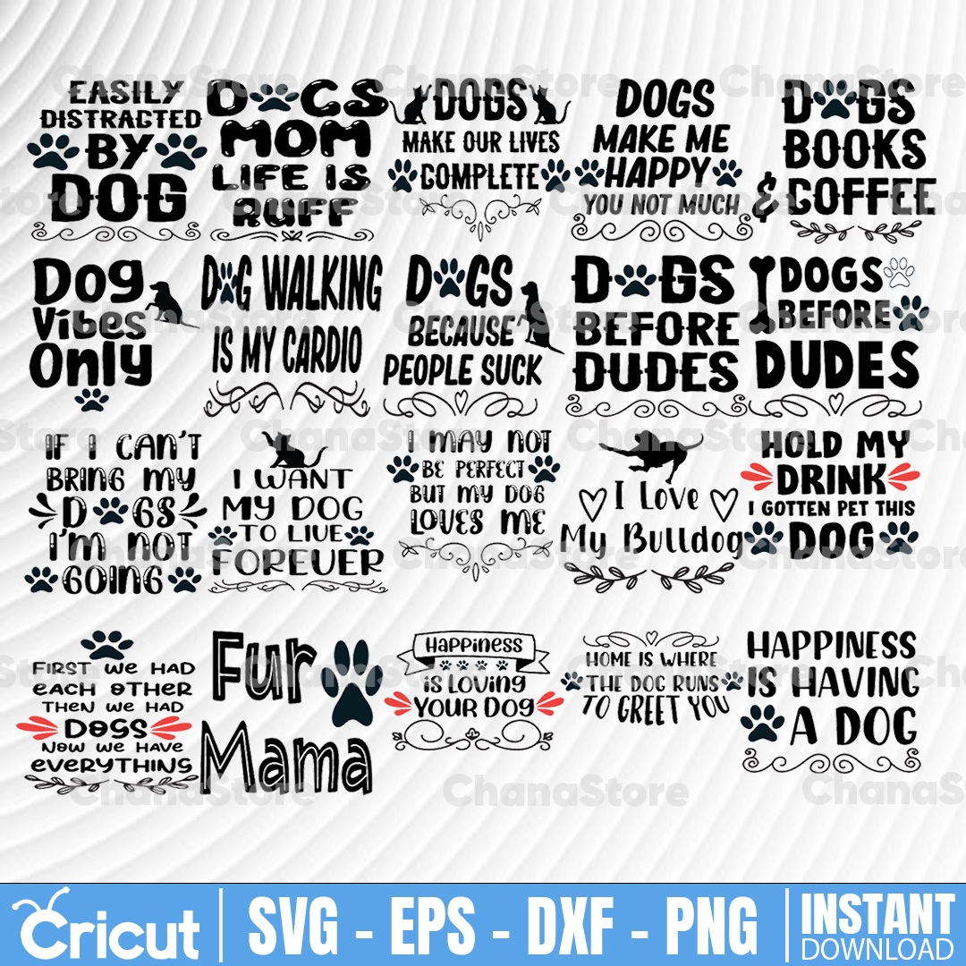 Dog Quotes SVG Bundle svg, Dog Svg Bundle, Digital Download, - Inspire ...