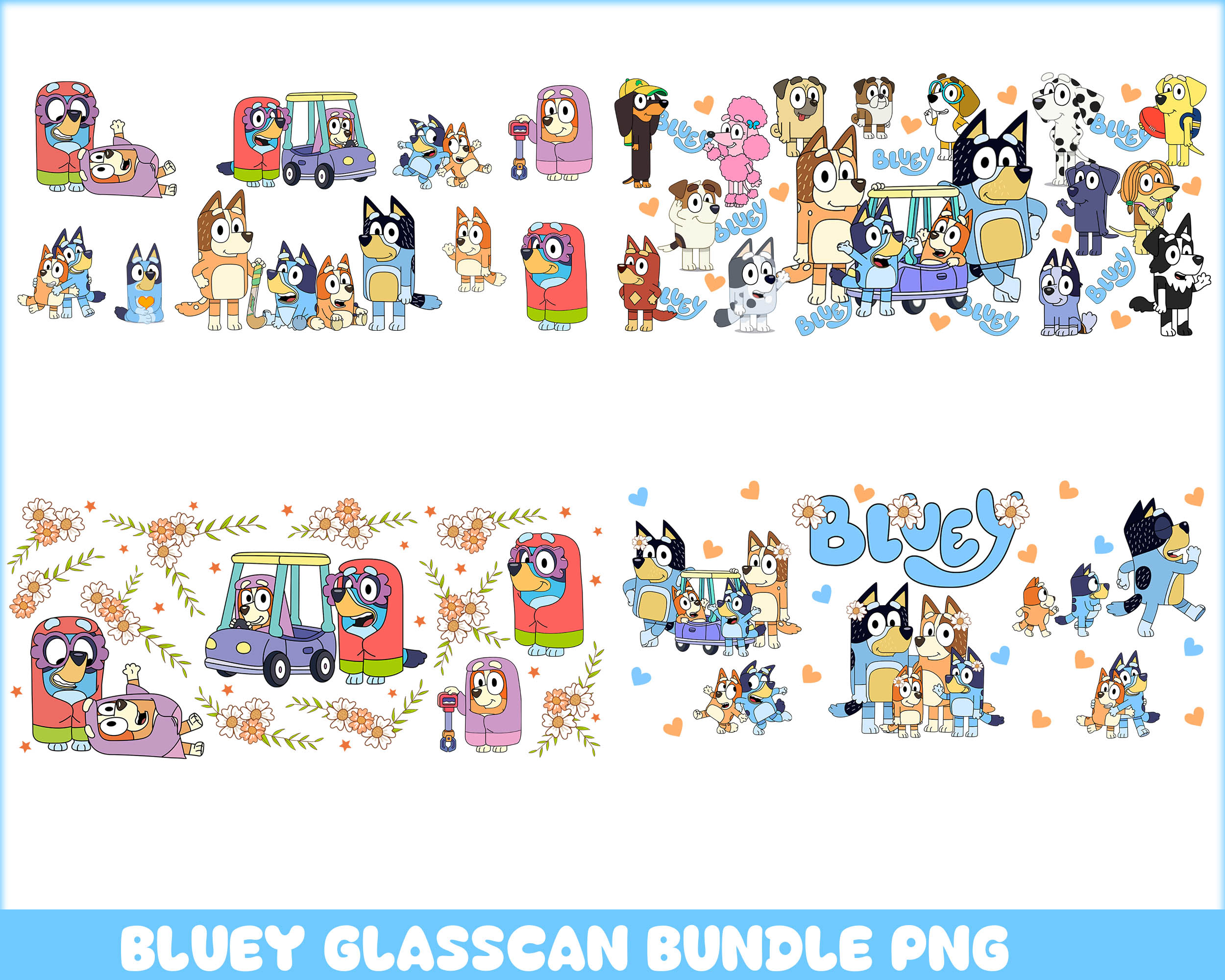 Bluey glasscan bundle png Svg Bundle, Bluey Vector | Inspire Uplift