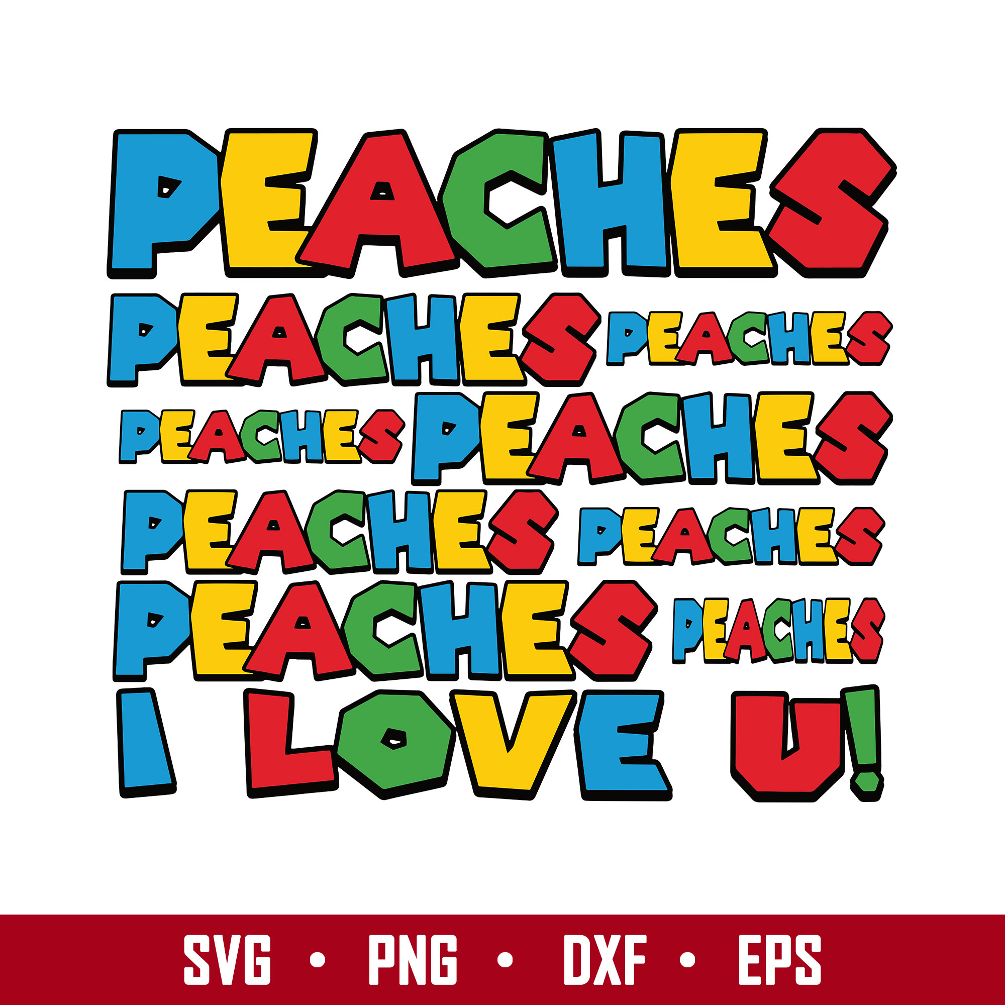 Peaches I Love U Svg, Super Mario Svg, Mario Svg, Cartoon Sv Inspire
