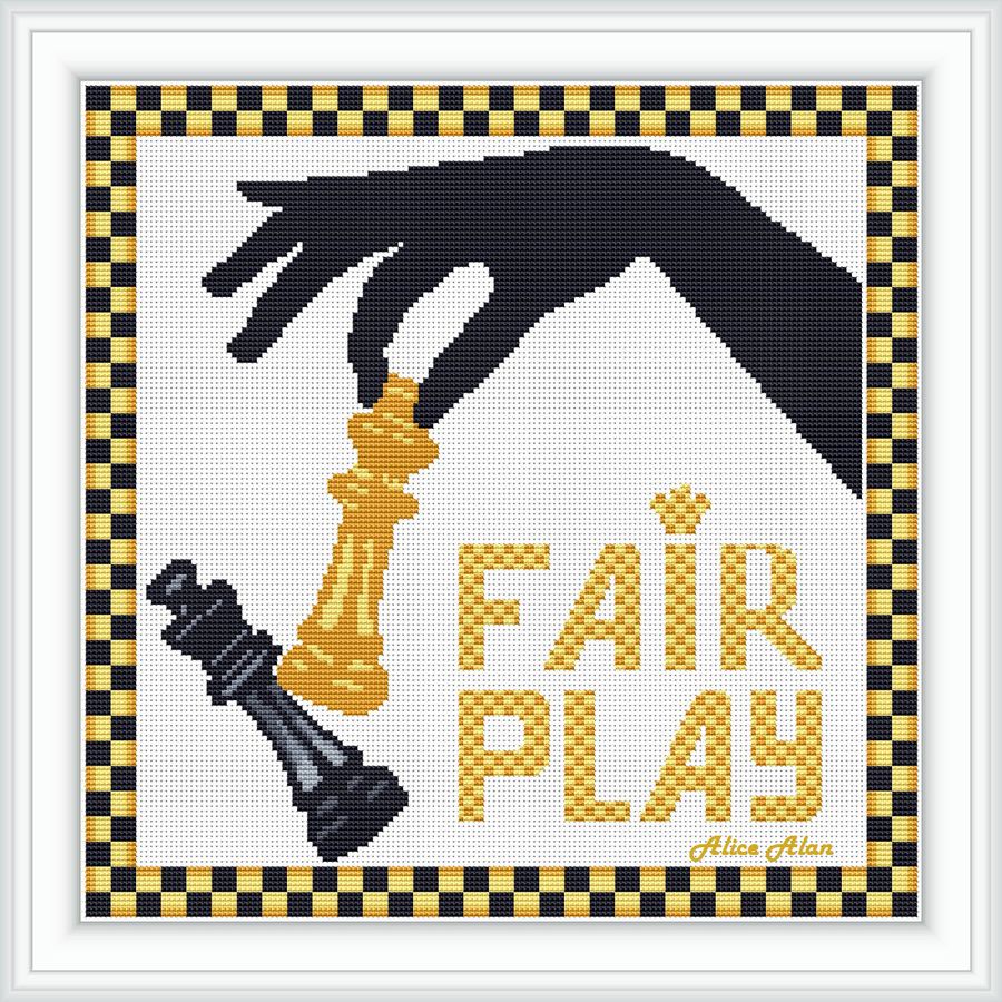Cross stitch pattern panel Chess piece Queen hand silhouette | Inspire ...