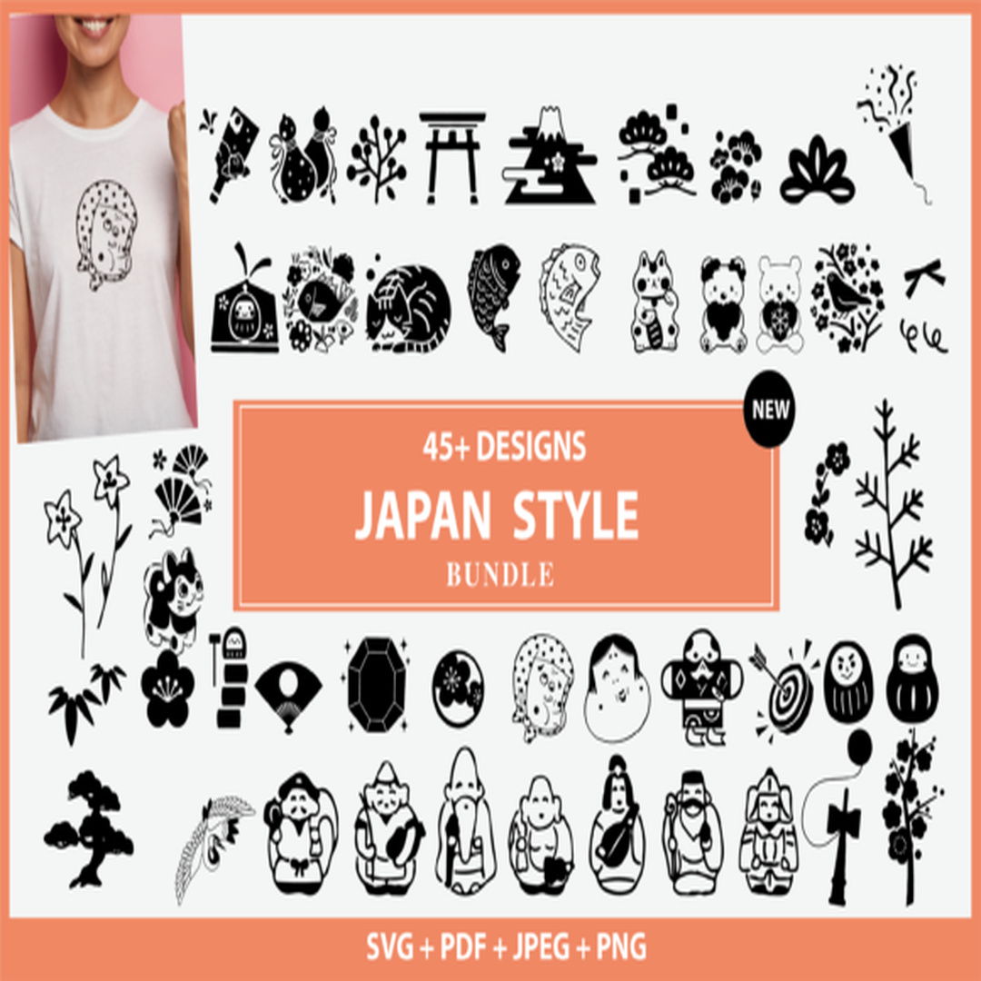 JAPAN Style SVG Bundle 45 Designs Cut | Inspire Uplift