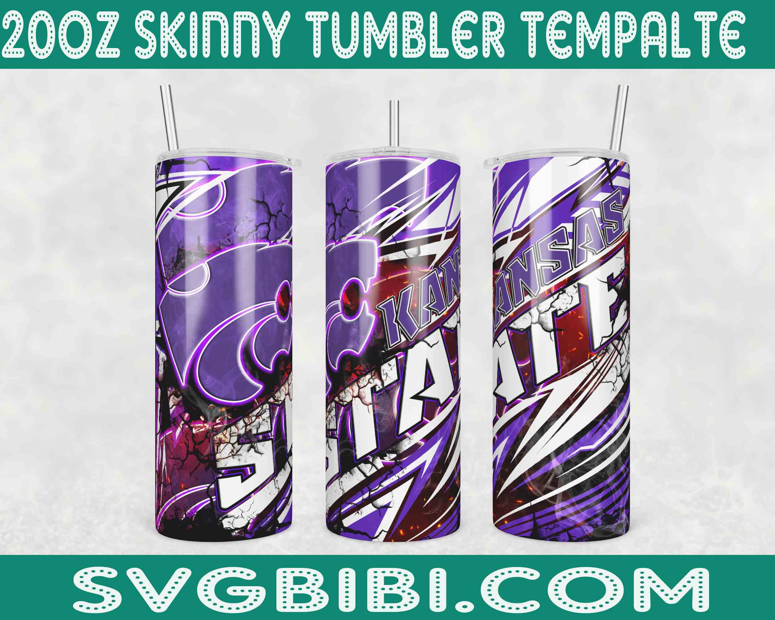 Kansas State Tumbler Wrap, Football Tumbler Wrap Png, COLLEG Inspire