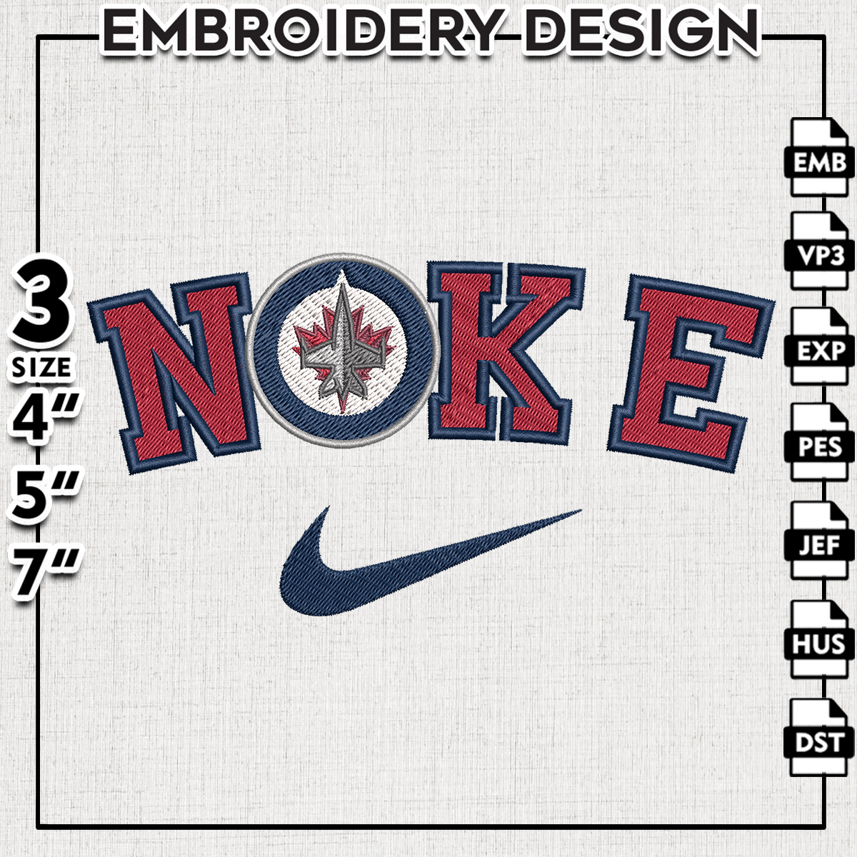 Winnipeg Jets Embroidery Designs, NHL Logo Embroidery, NHL J Inspire