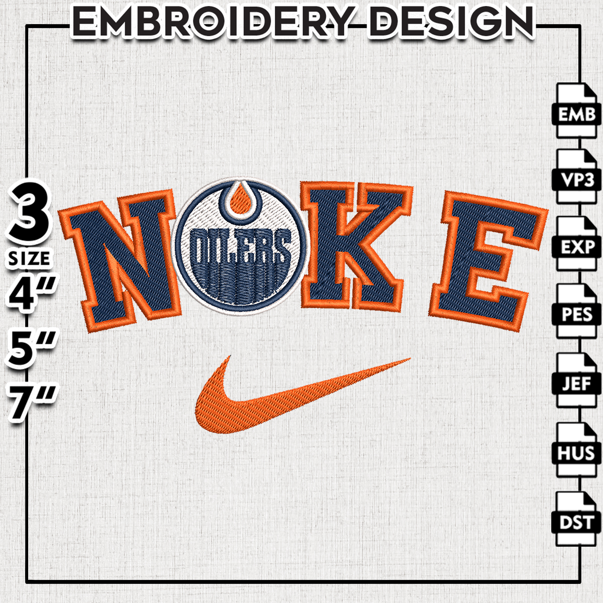 Edmonton Oilers Embroidery Designs, NHL Logo Embroidery, NHL Inspire