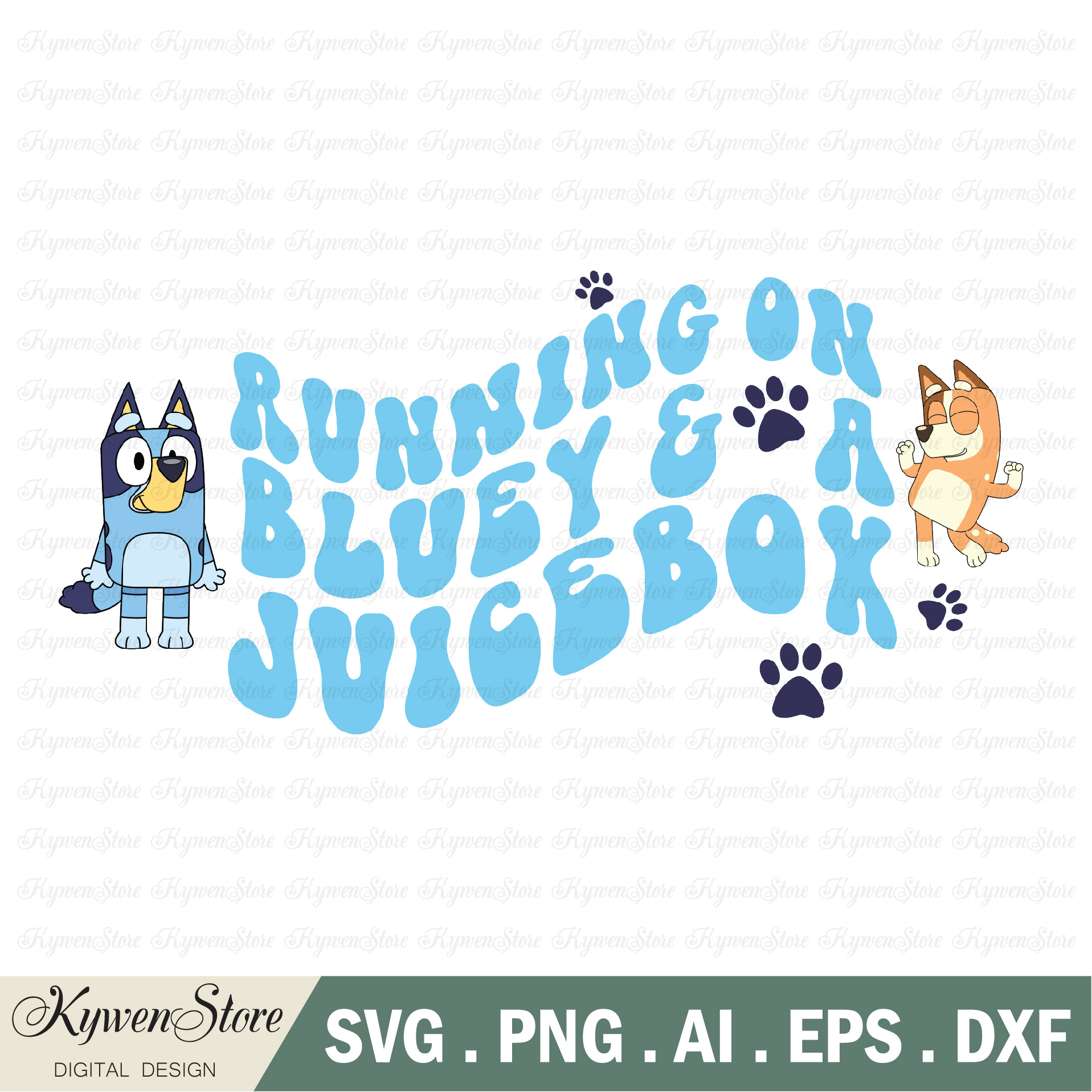 Running On Blue Juicebox Svg, Bluey Svg, Cut Files, Digital - Inspire