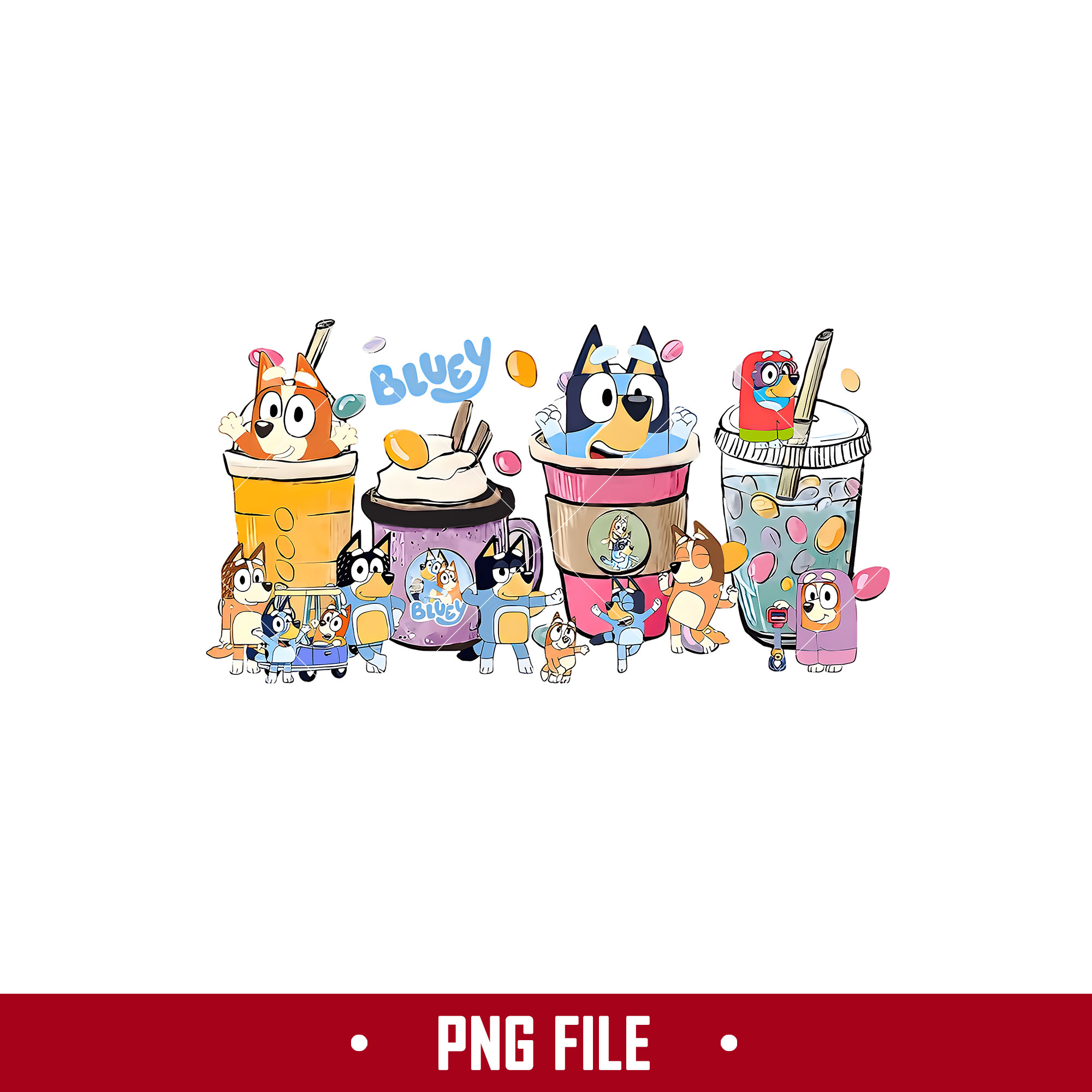 Bluey Iced Coffee Png, Bluey Party Png, Bluey Png, Cartoon P - Inspire