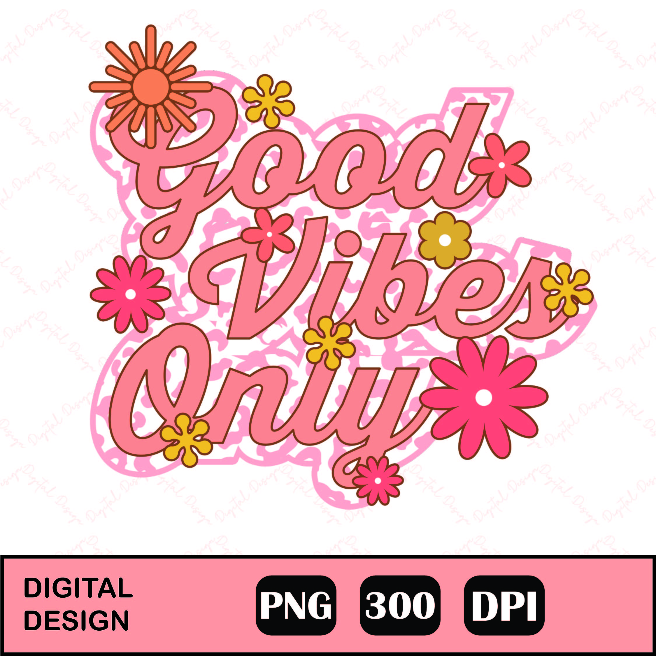 Retro Good Vibes Only Sublimation png, Good vibes only png f | Inspire ...