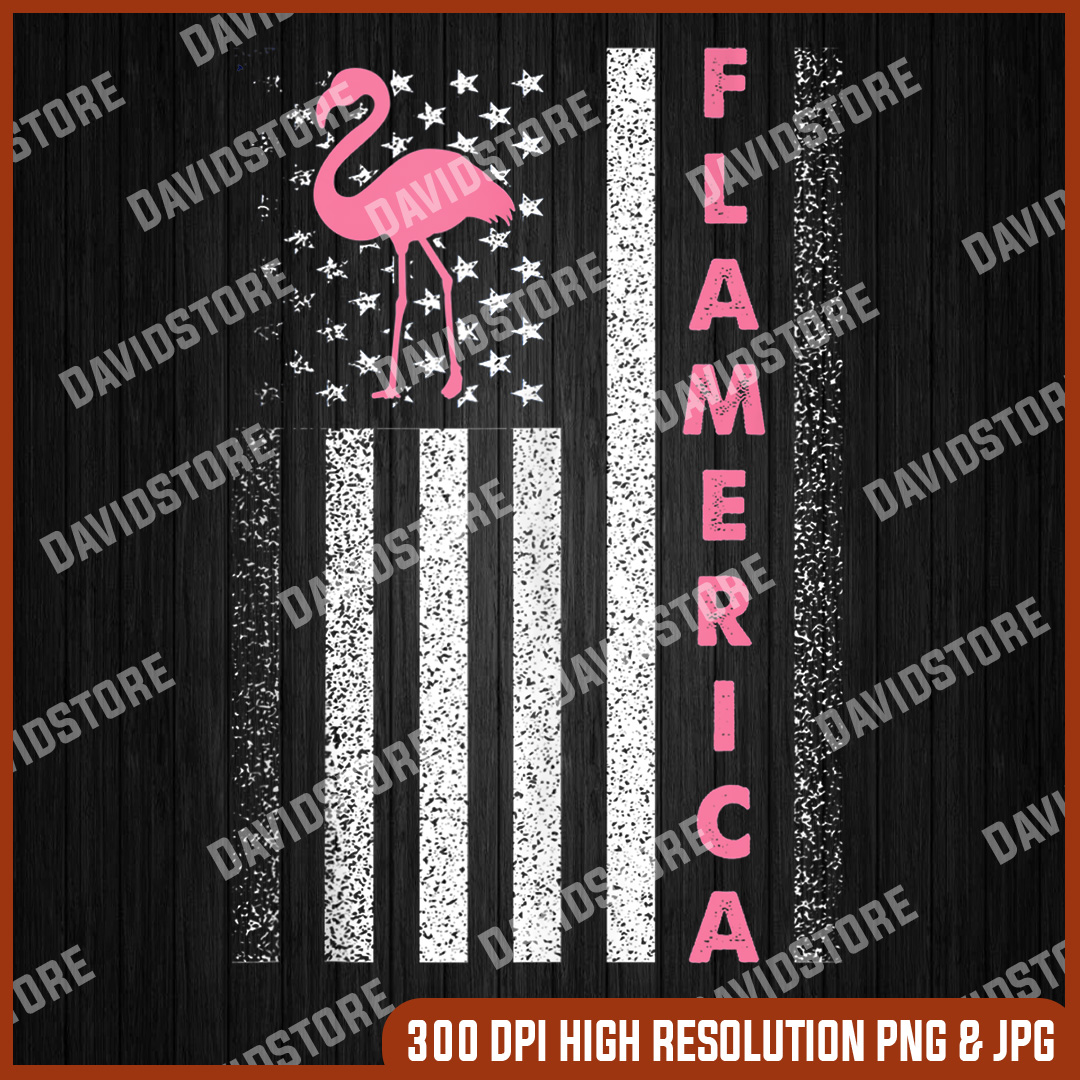 USA Independence Day July 4th American Flag Pink Flamingo Me | Inspire ...