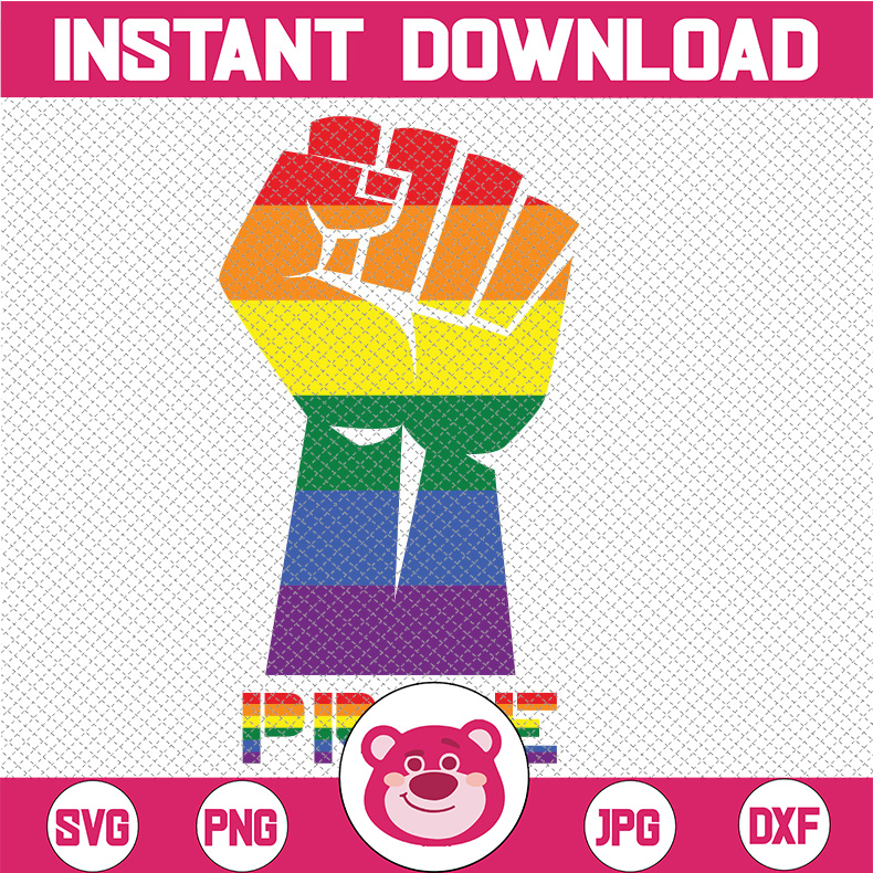 Gay Pride Raised Fist File Download - SVG PNG JPG - Instant | Inspire ...
