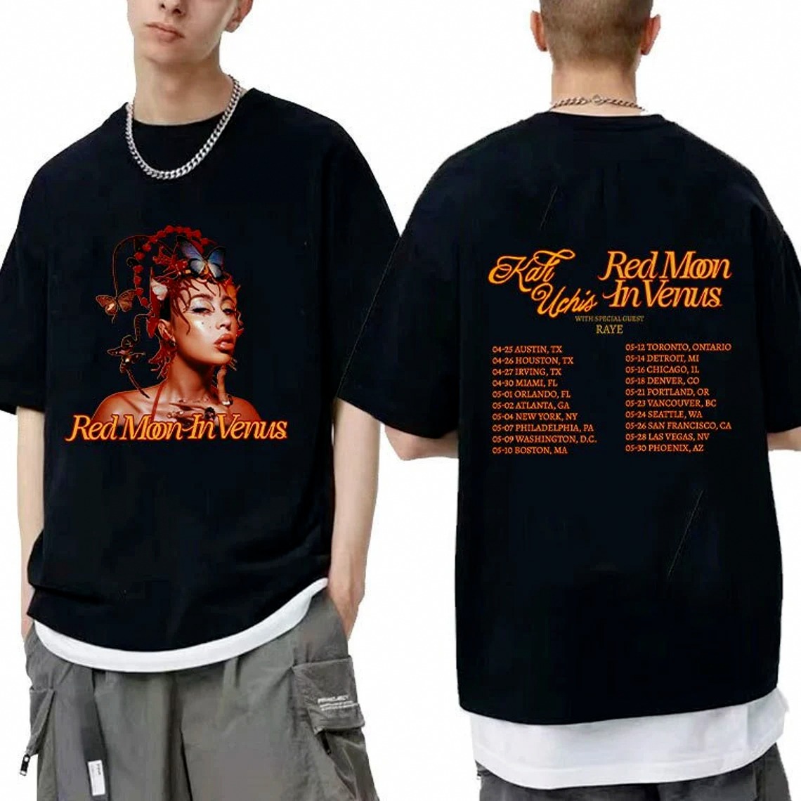 2 Sides Kali Uchis Tour 2023 Shirt, Kali Uchis Red Moon In V - Inspire