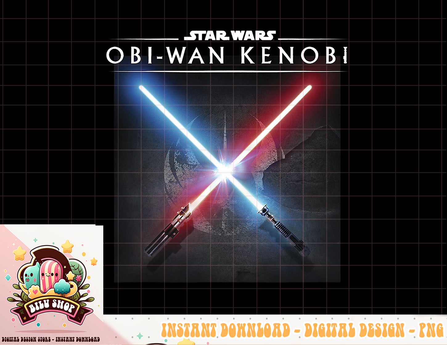Star Wars Obi-Wan Kenobi Crossed Lightsabers Poster png - Inspire Uplift
