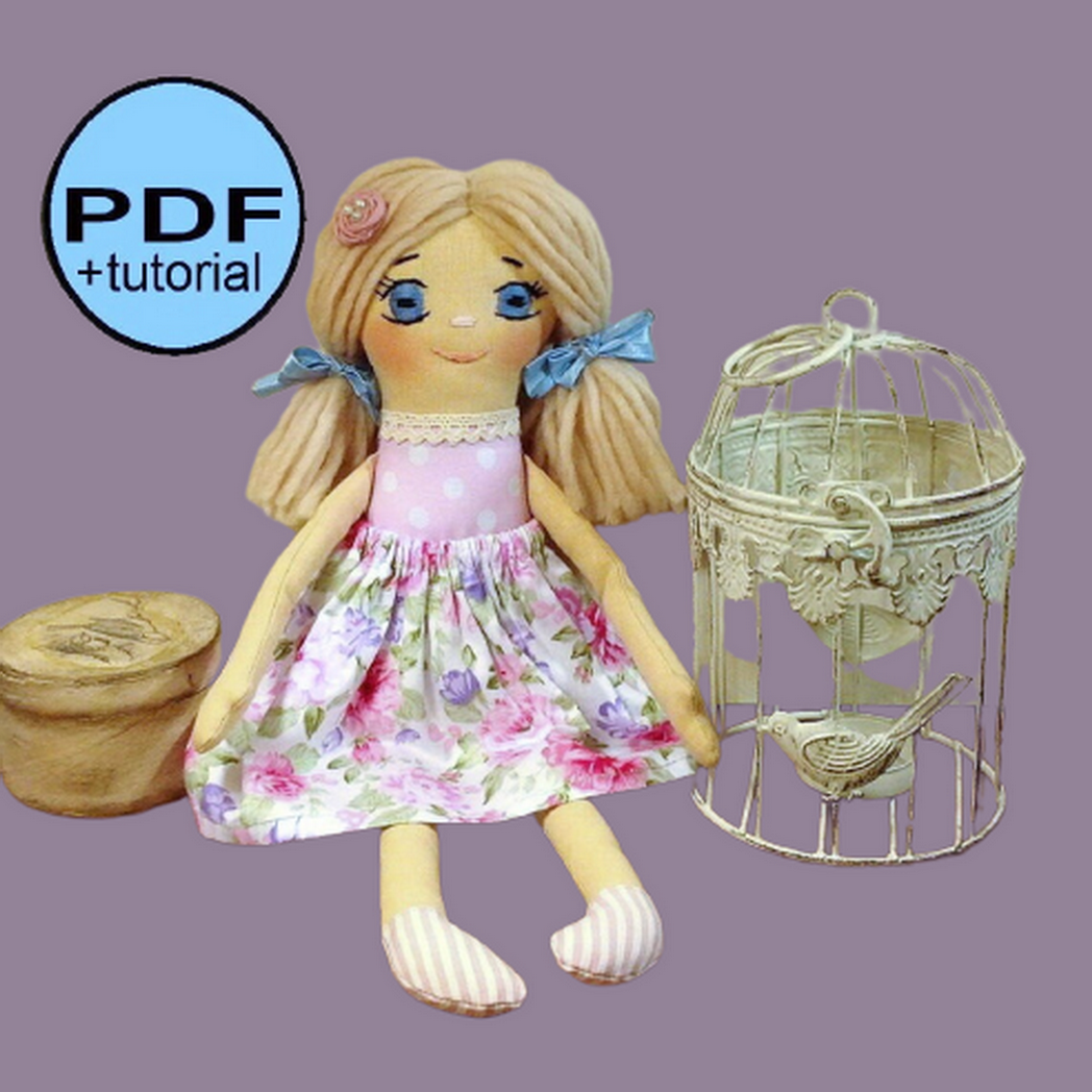 Rag doll pattern Tutorial PDF Cloth doll sewing pattern Hand | Inspire ...