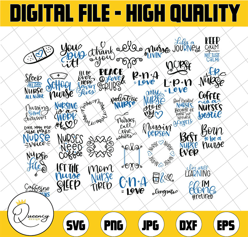 Nurse Svg Bundle, svg eps dxf png Files for Cutting Machines | Inspire ...