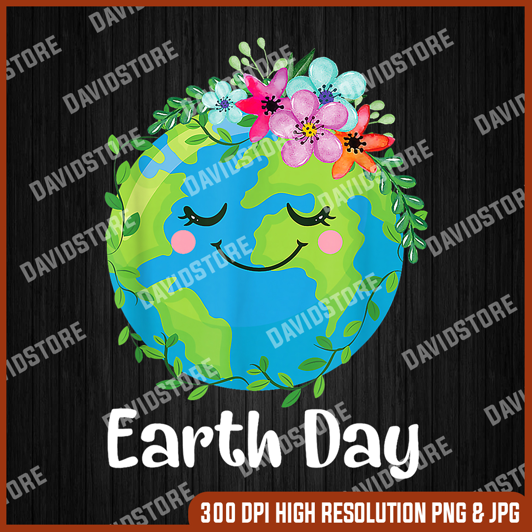 Earth Day Png, Cute Earth With Floral Earth Day Png, Planet - Inspire ...