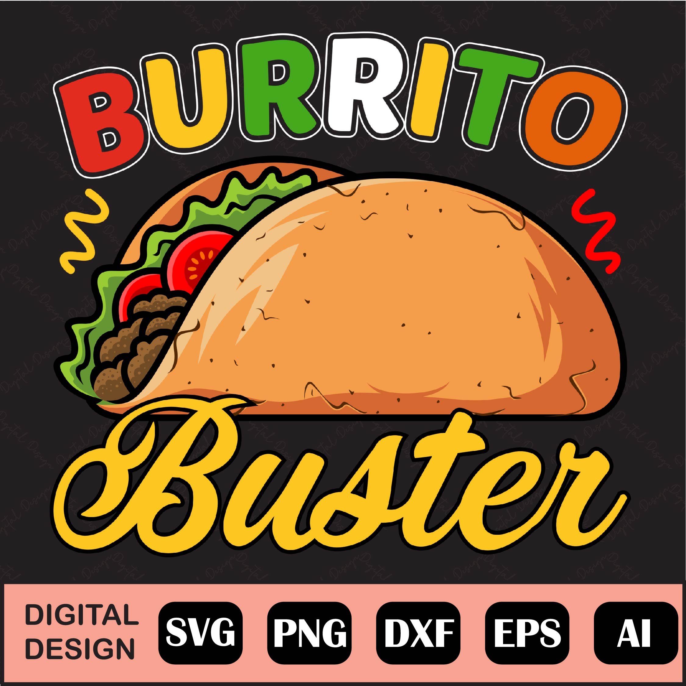 Burrito Buster Cinco De Mayo Cut File Cinco De Mayo Svg Cut Inspire