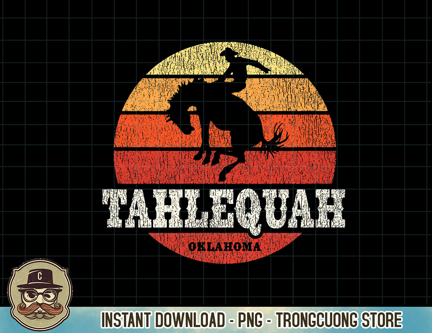 Tahlequah OK Vintage Country Western Retro TShirt copy PNG Inspire